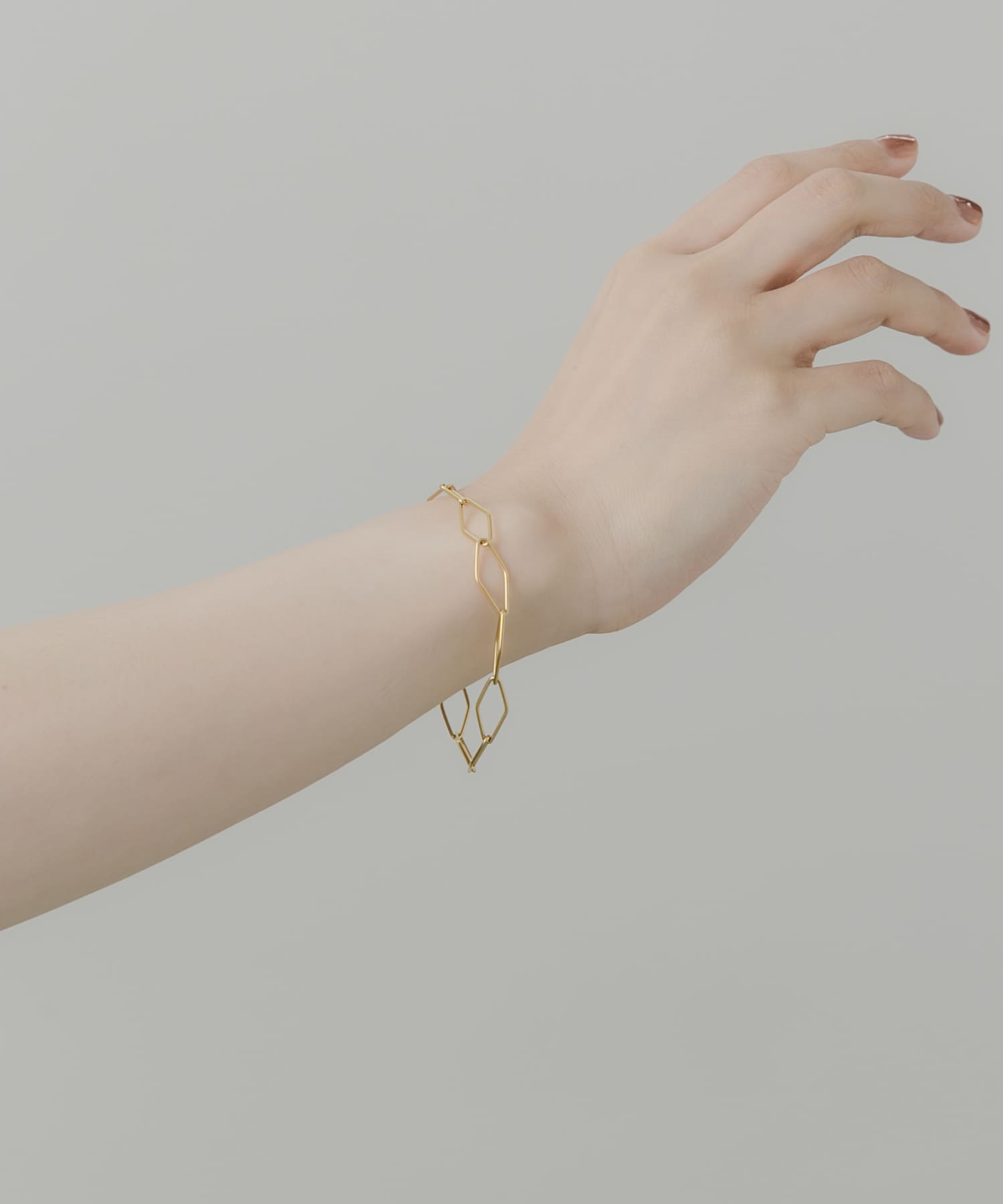 ステンレススクエアチェーンブレスレット GLD -