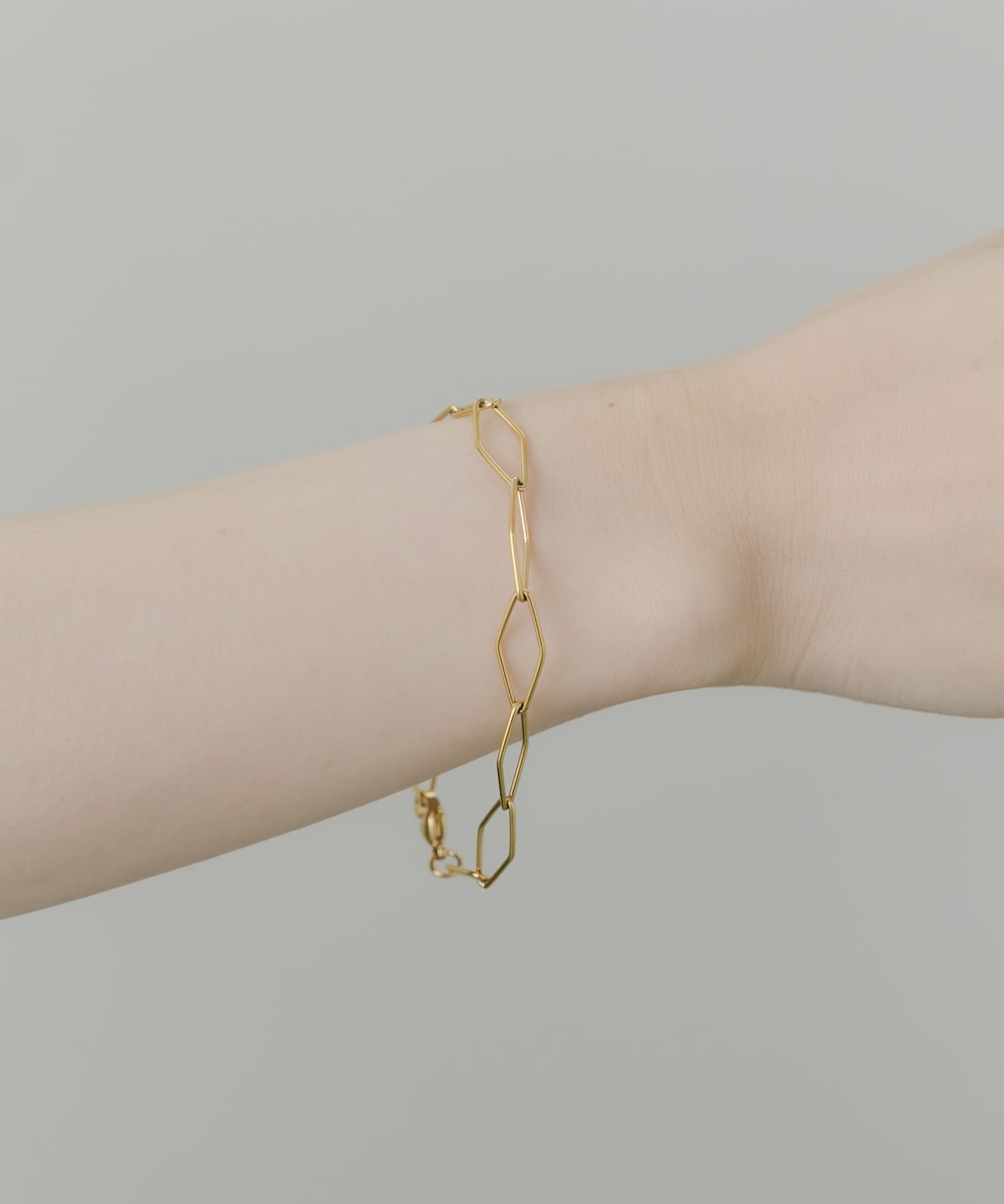 ステンレススクエアチェーンブレスレット GLD -