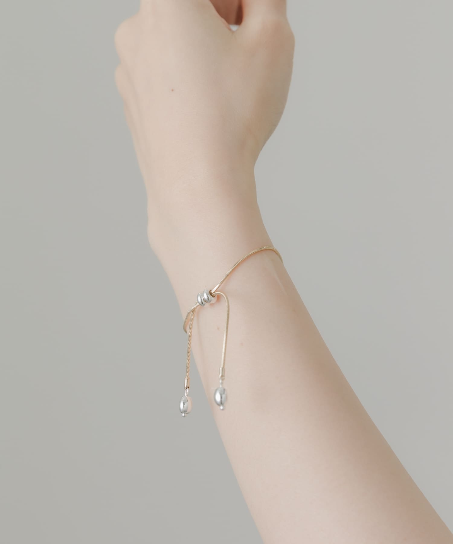 メタルボールスライドブレスレット GLD/SLV -