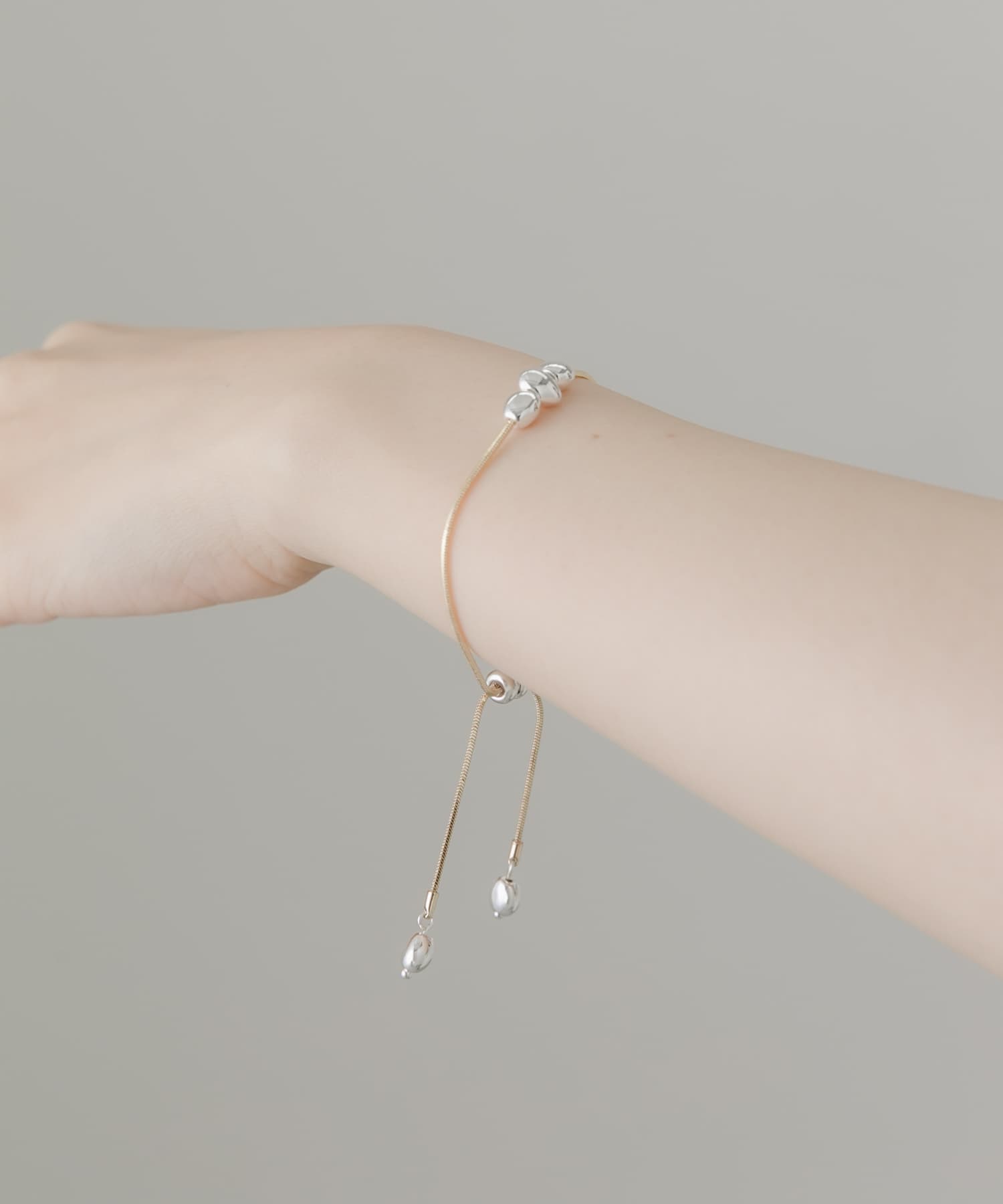 メタルボールスライドブレスレット GLD/SLV -