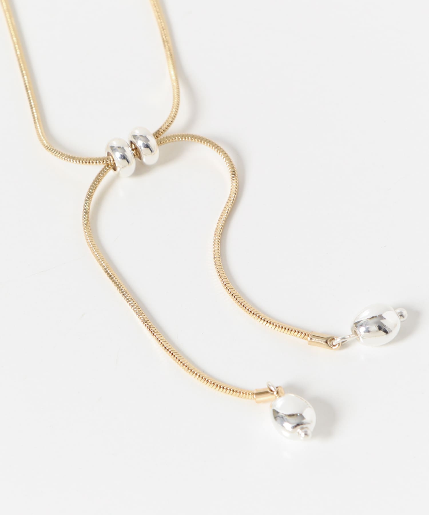 メタルボールスライドブレスレット GLD/SLV -