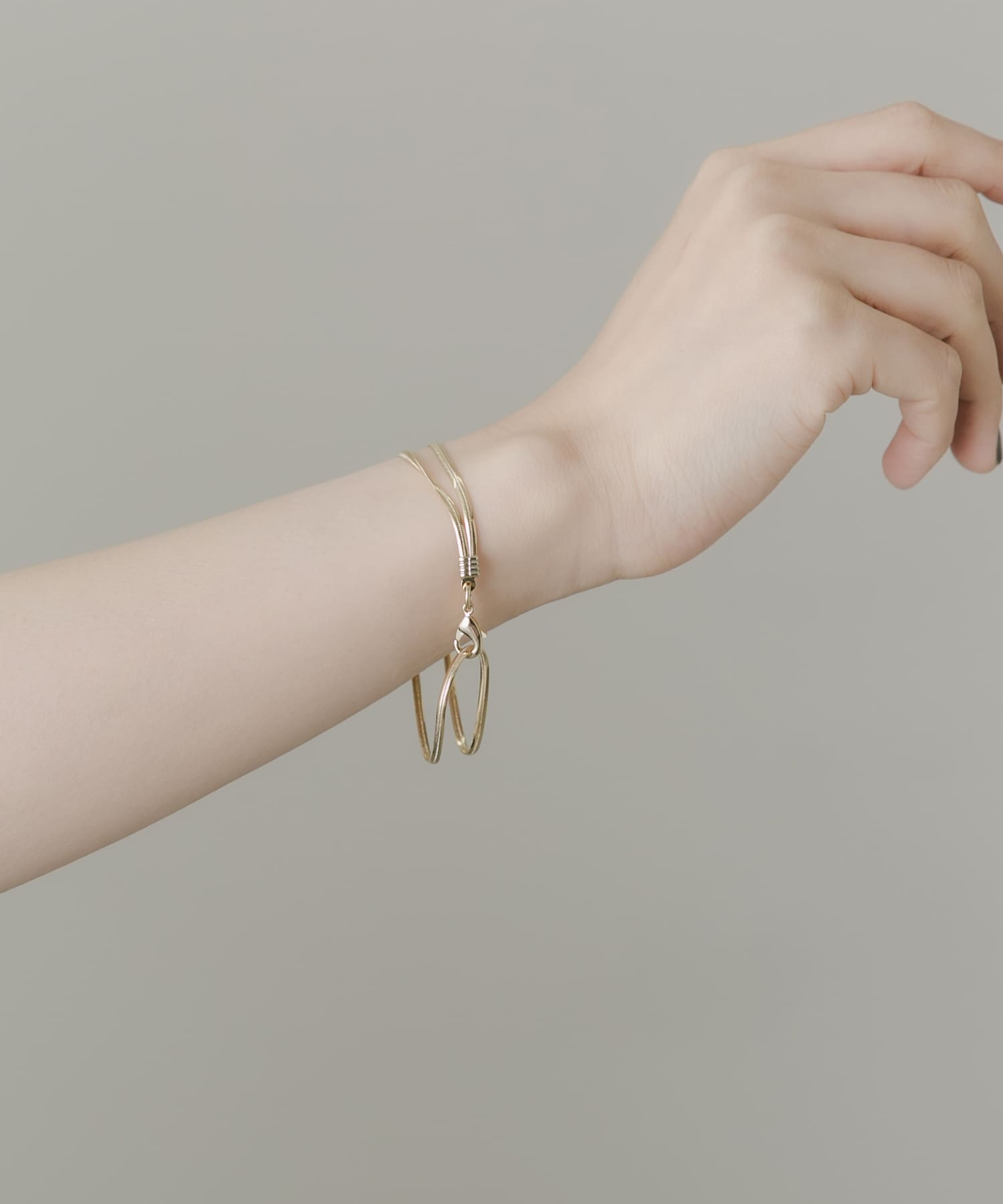 ダブルスネークチェーンブレスレット GLD -