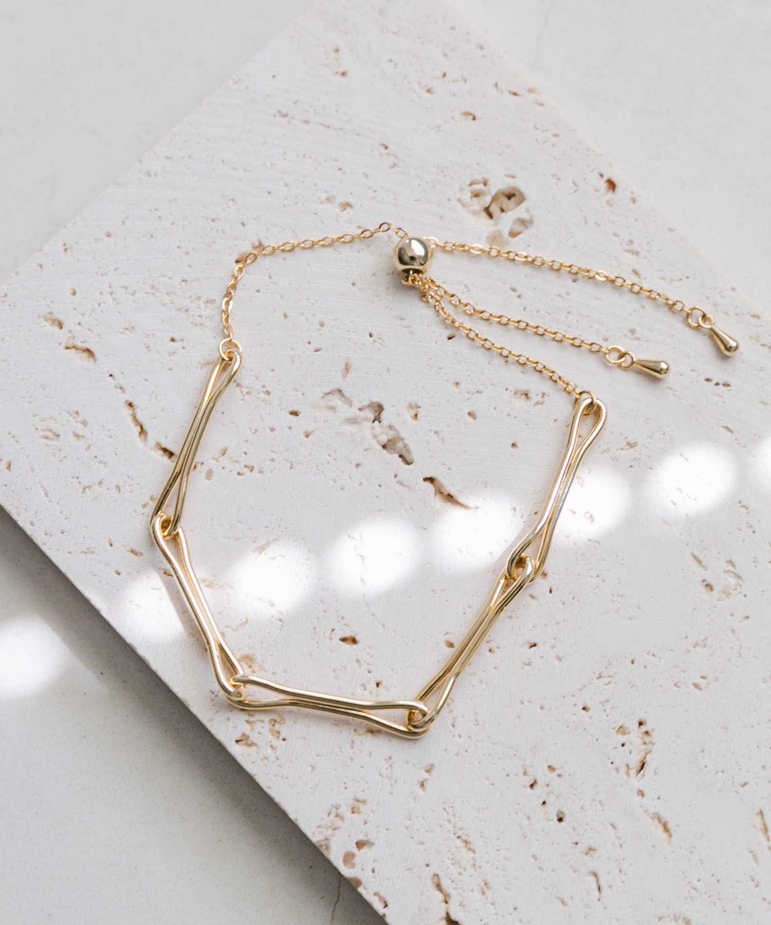 メタルデザインチェーンスライドブレスレット