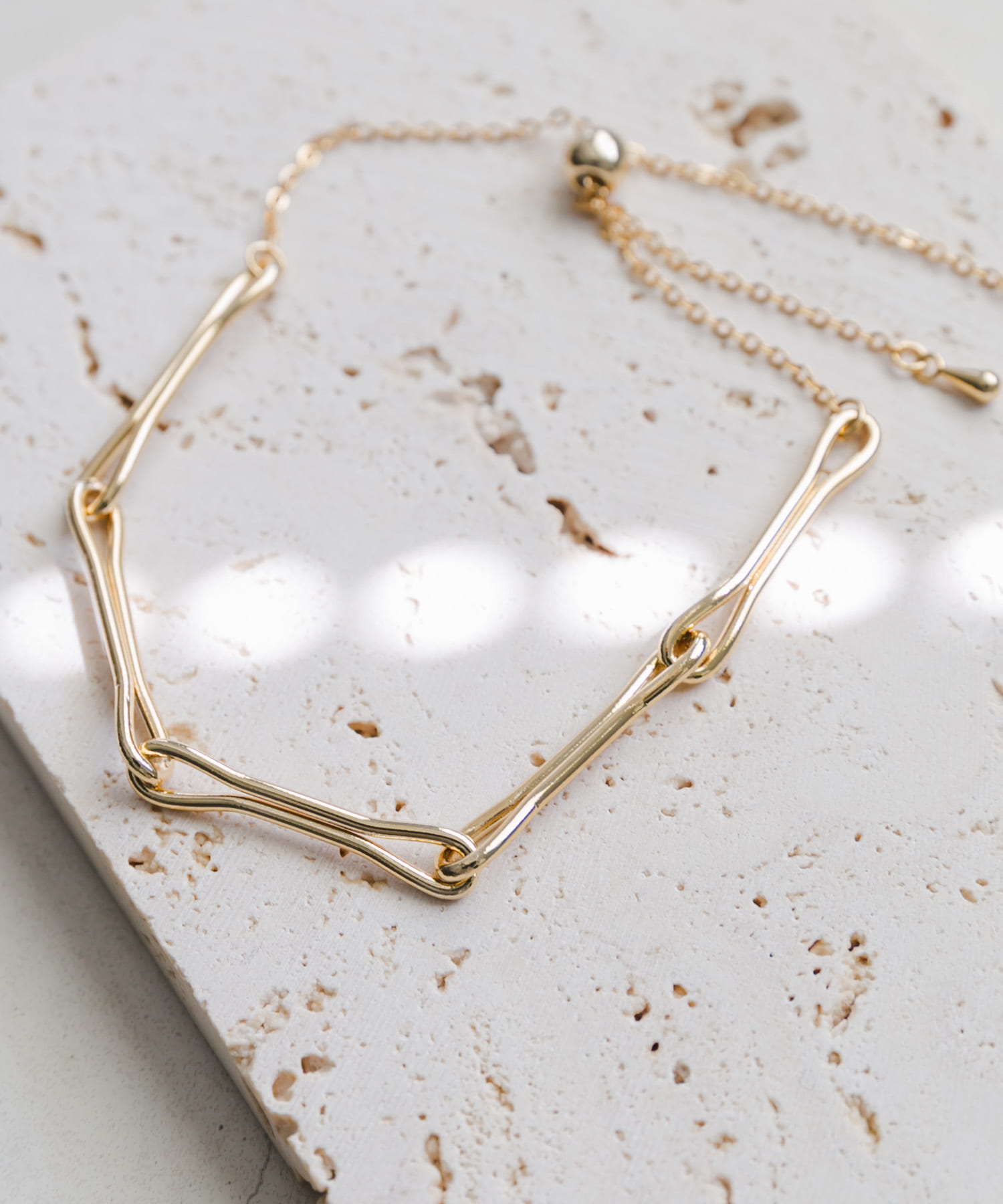 メタルデザインチェーンスライドブレスレット GLD -