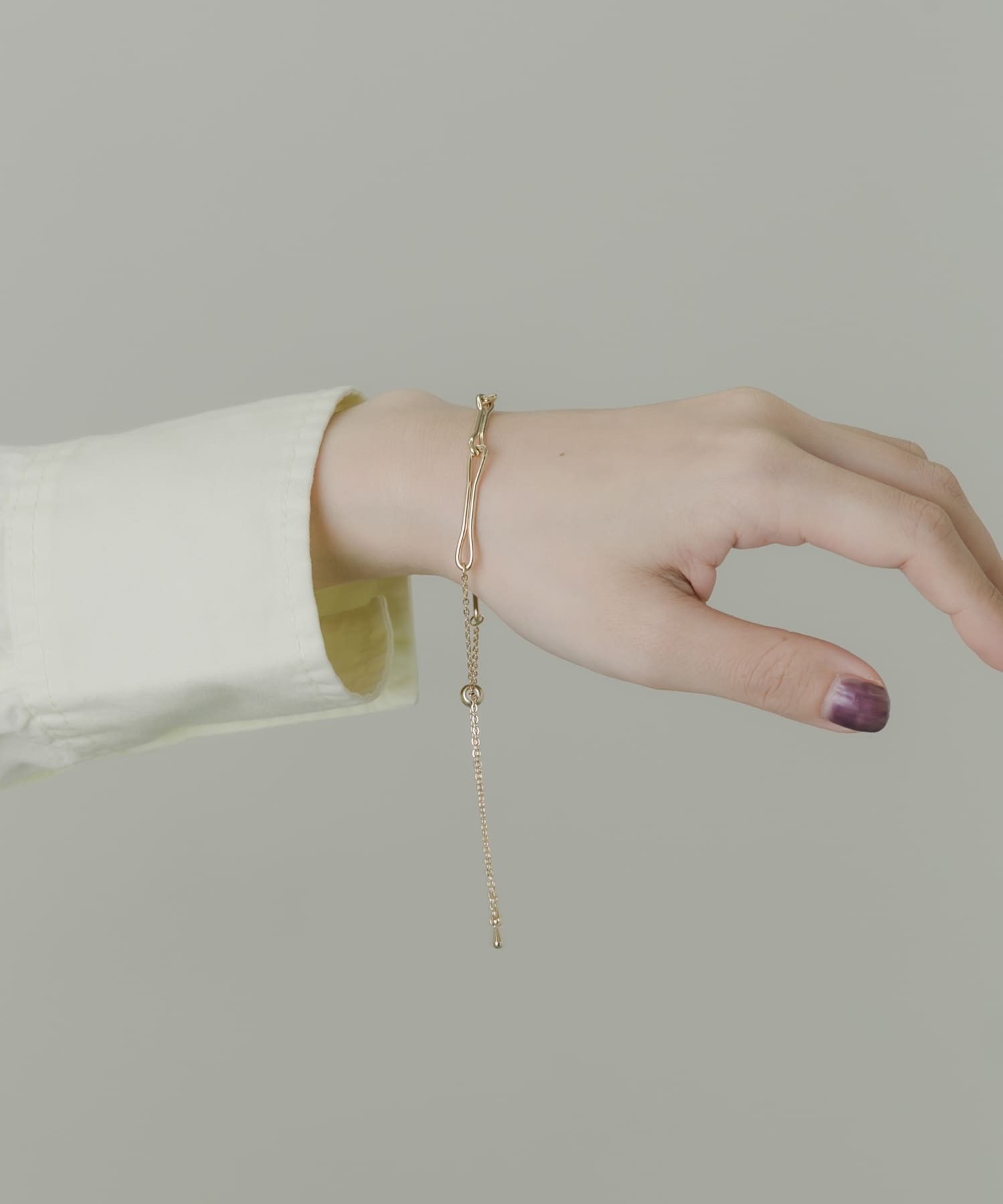 メタルデザインチェーンスライドブレスレット GLD -