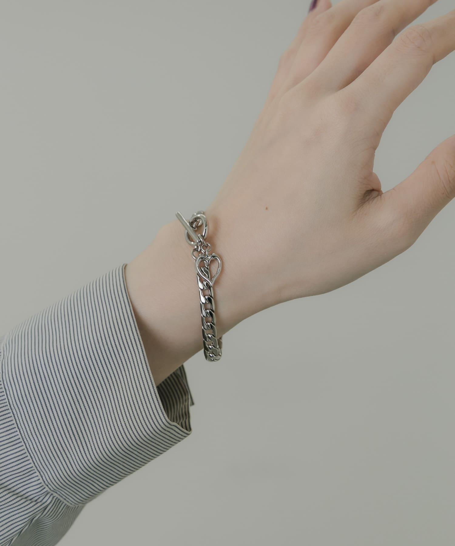 ハートモチーフマンテルブレスレット SLV -