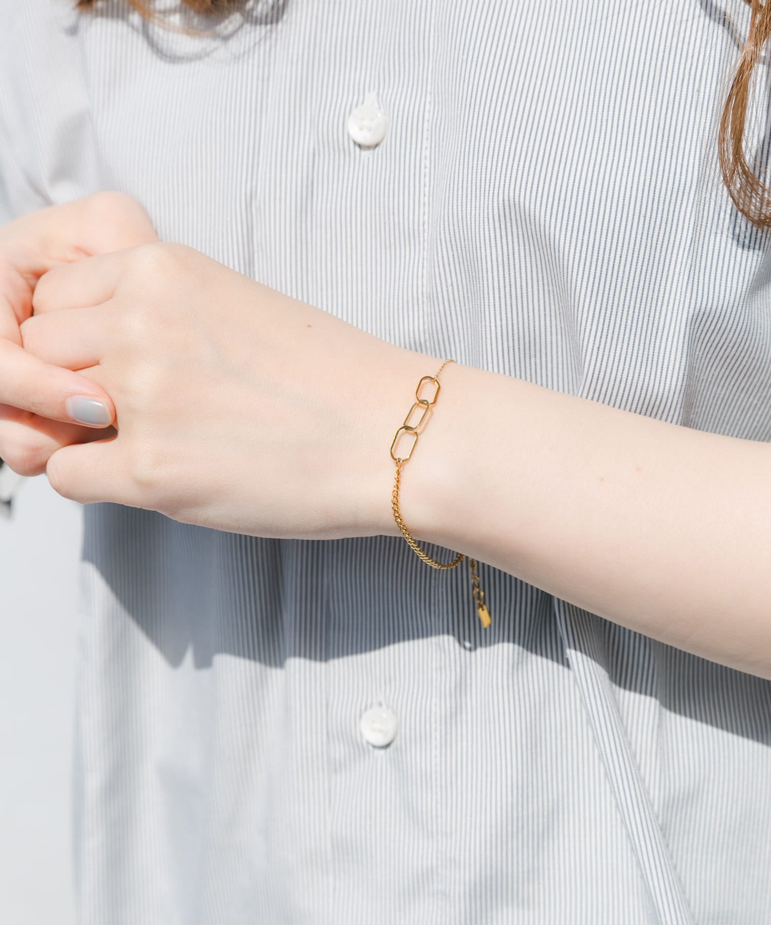 ステンレスチェーンコンビブレスレット GLD -