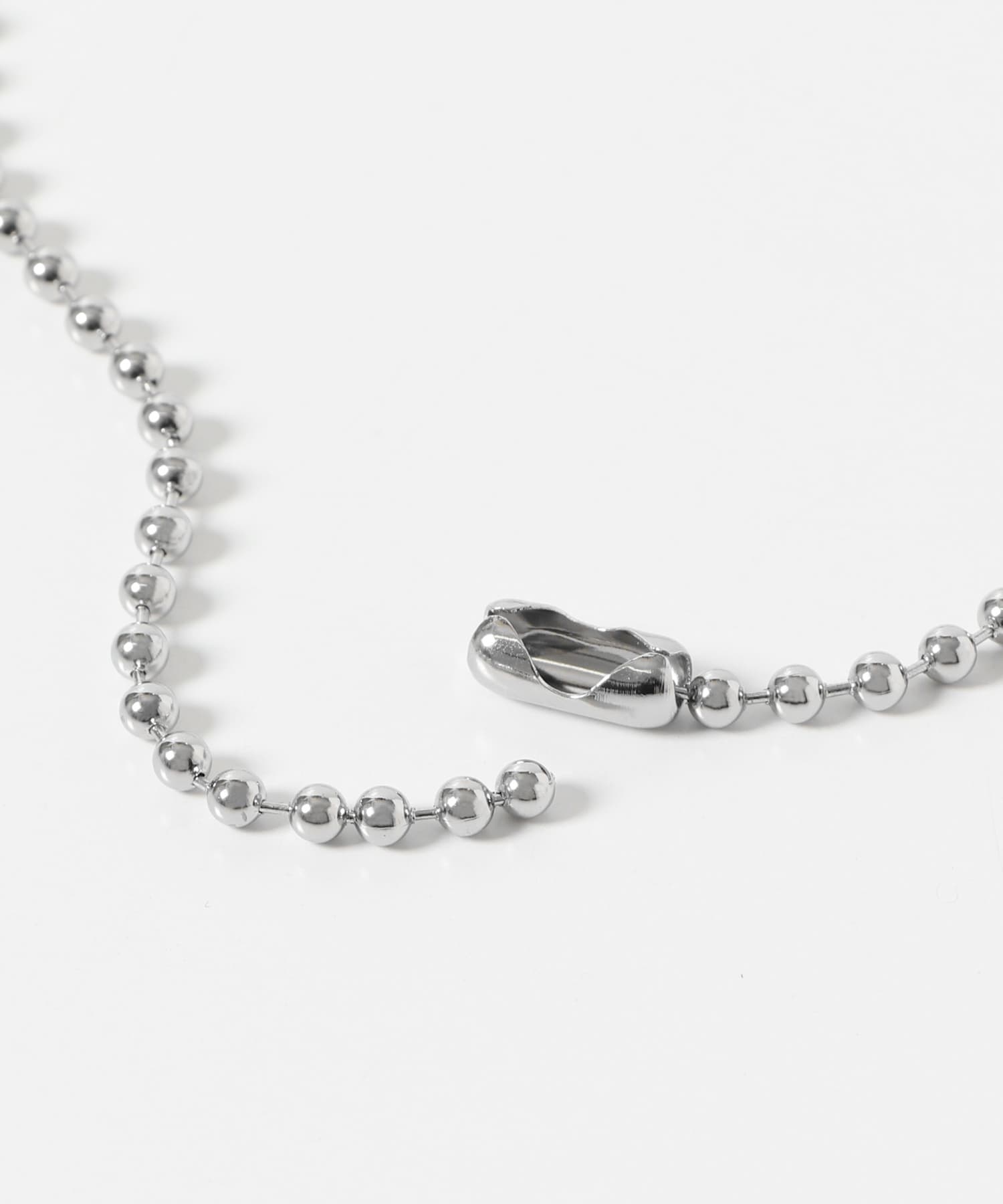 トップリボンボールチェーンネックレス SLV -