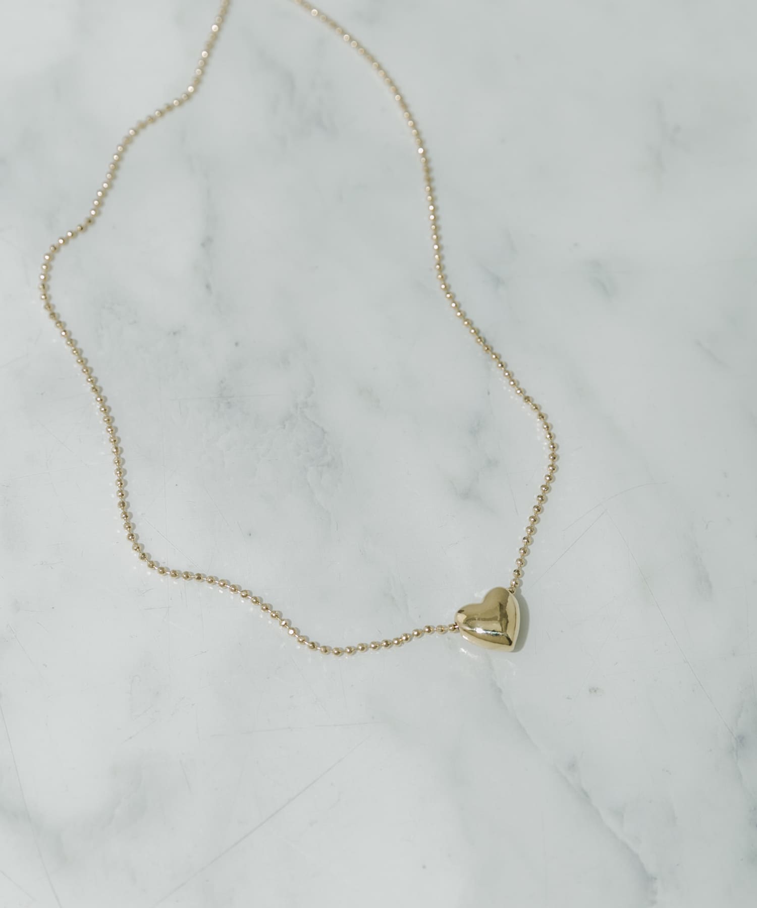 ボールチェーンハートトップネックレス GLD -