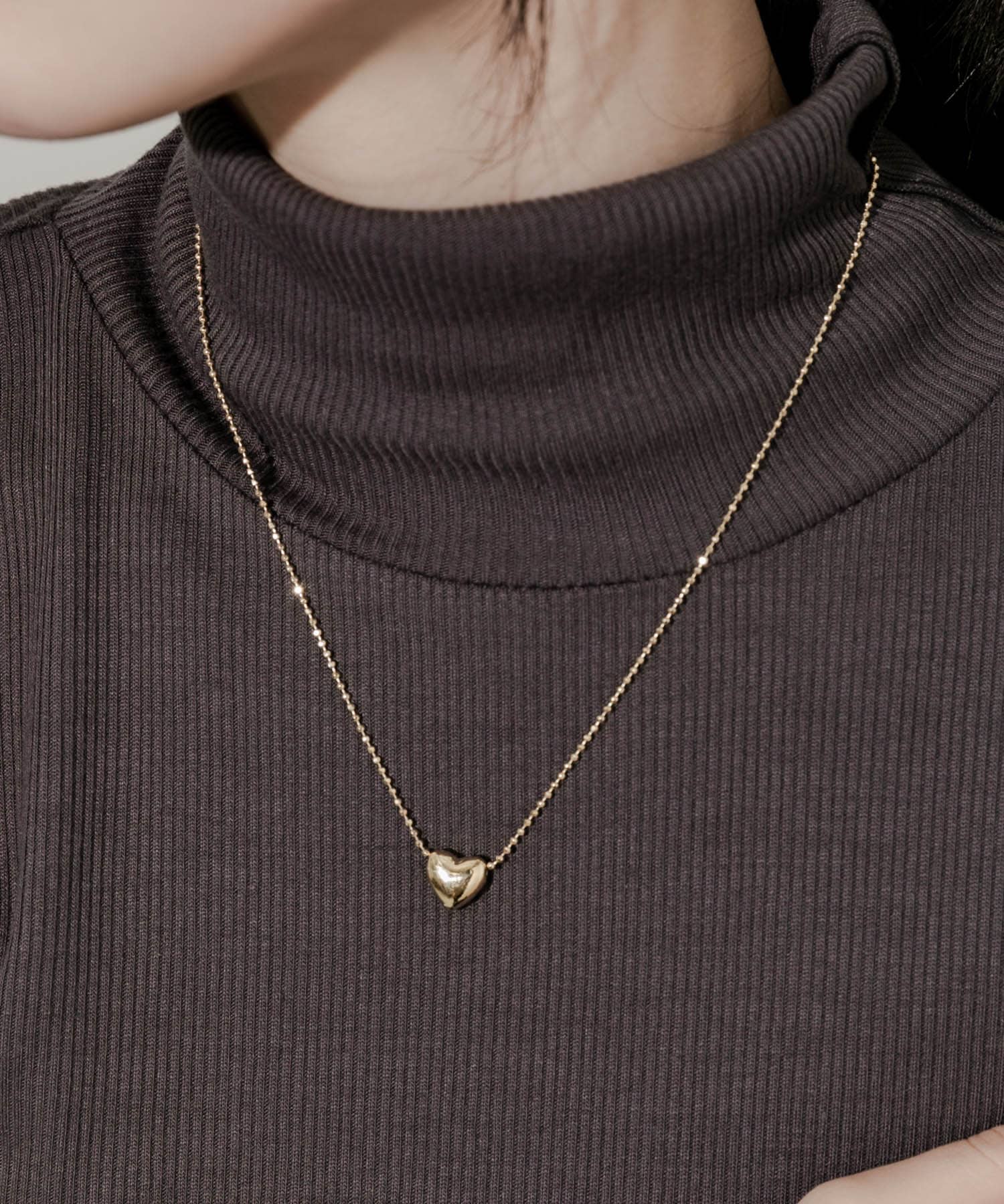 ボールチェーンハートトップネックレス GLD -