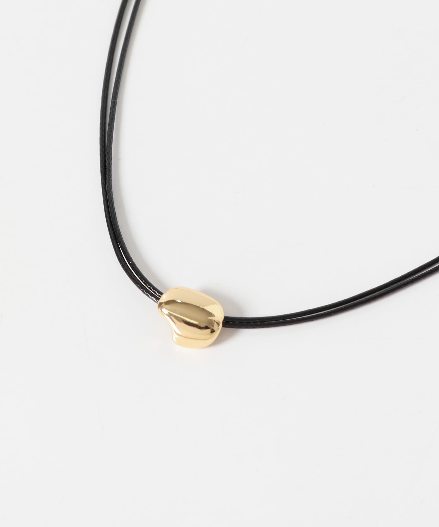 メタルトップダブルコードチョーカー BLK/GLD -