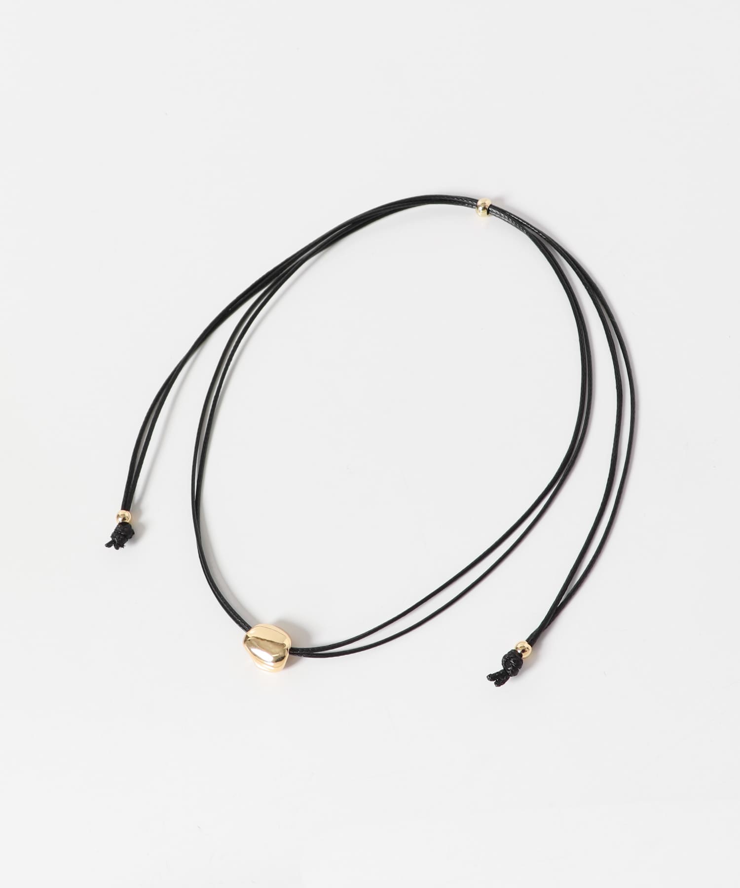 メタルトップダブルコードチョーカー BLK/GLD -