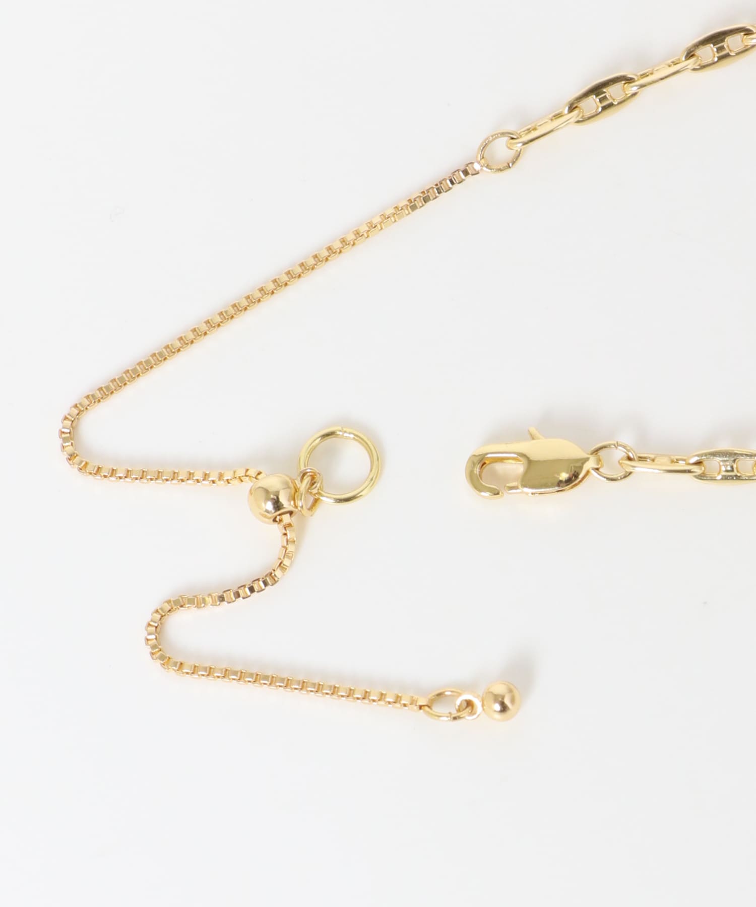 ビーズアンカーチェーン2セットネックレス WHT/GLD -