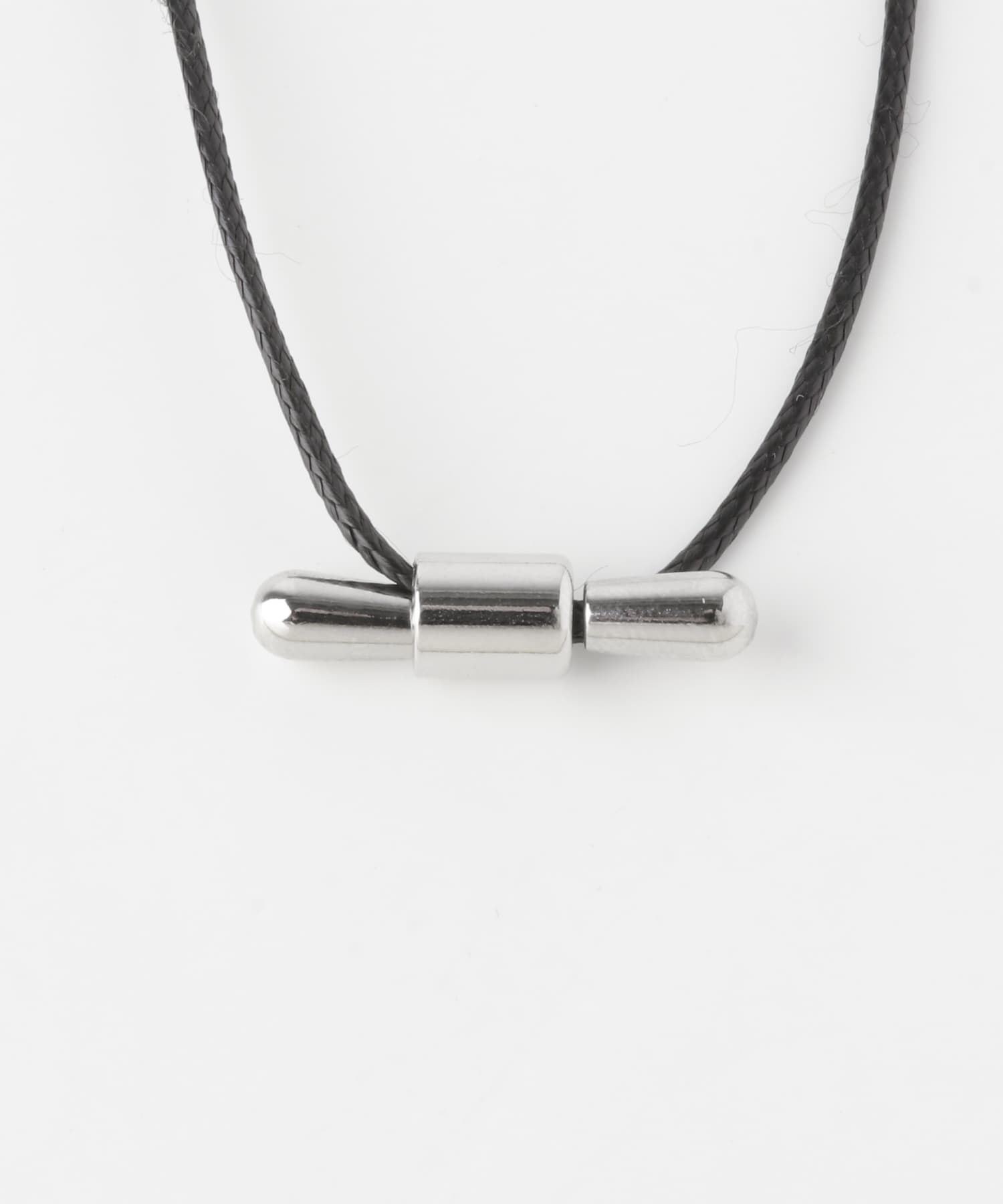 メタルトップコードチョーカーネックレス BLK/SLV -