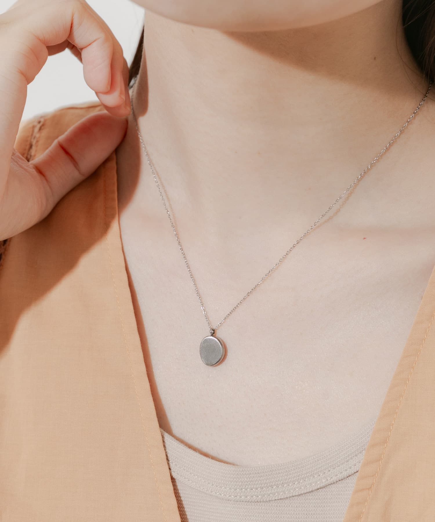 ステンレスオーバルトップネックレス SLV -