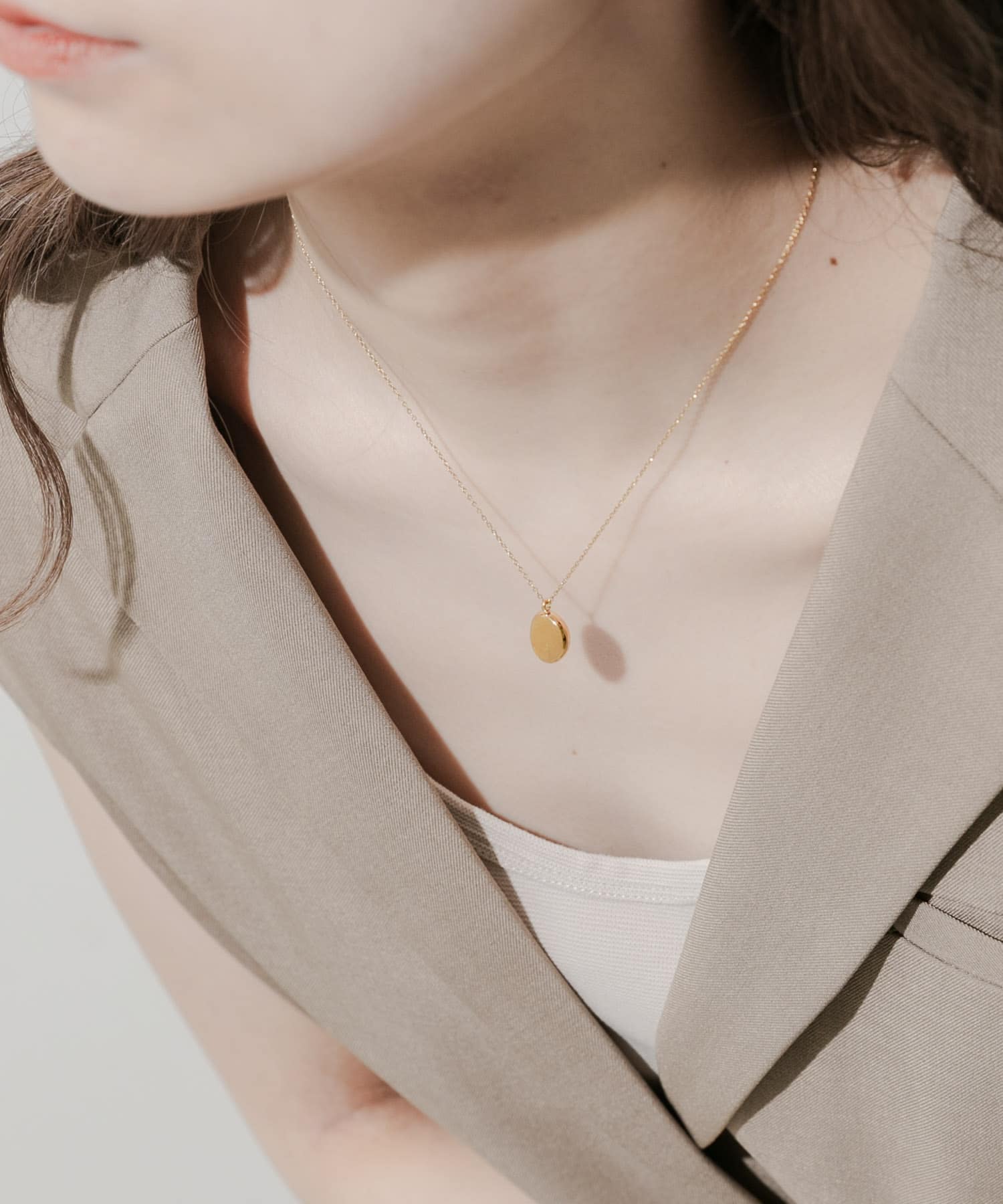 ステンレスオーバルトップネックレス GLD -