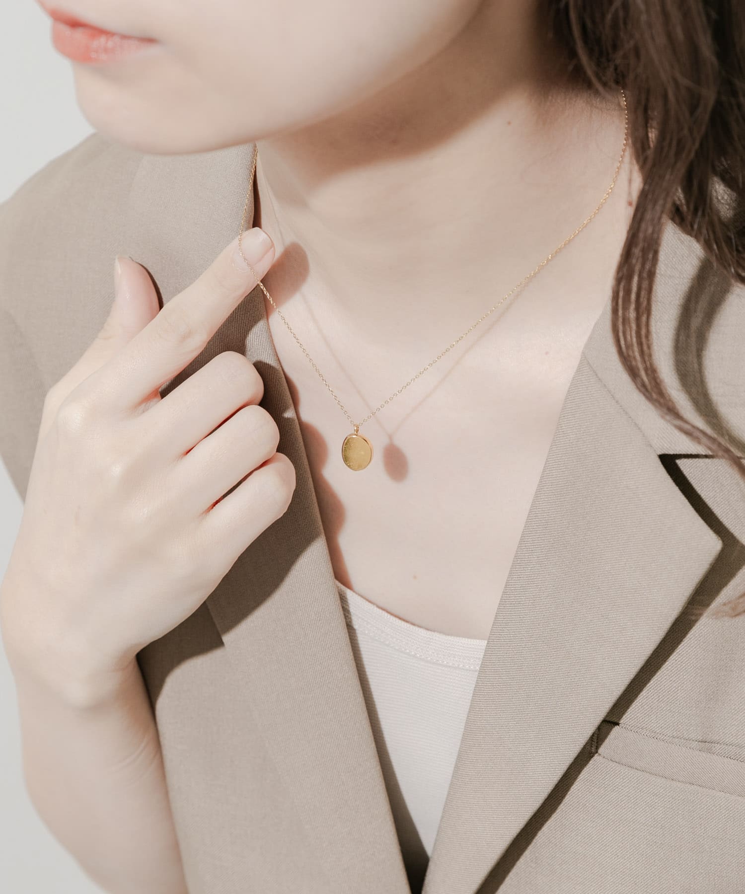 ステンレスオーバルトップネックレス GLD -