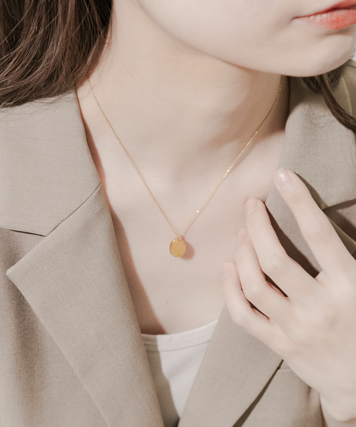 ステンレスオーバルトップネックレス GLD -