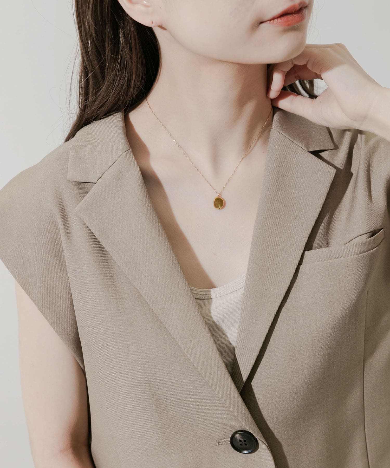 ステンレスオーバルトップネックレス GLD -