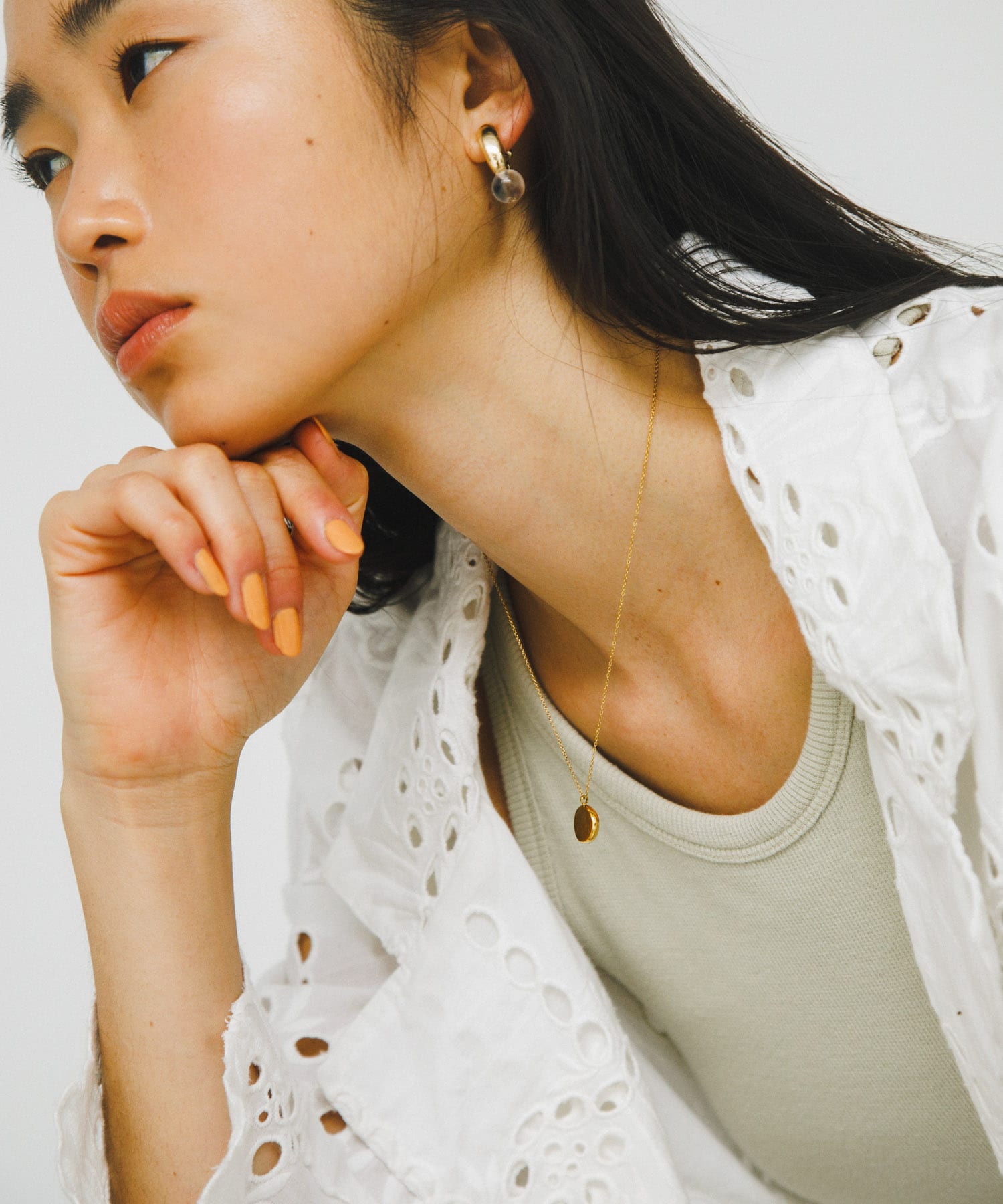 ステンレスオーバルトップネックレス GLD -