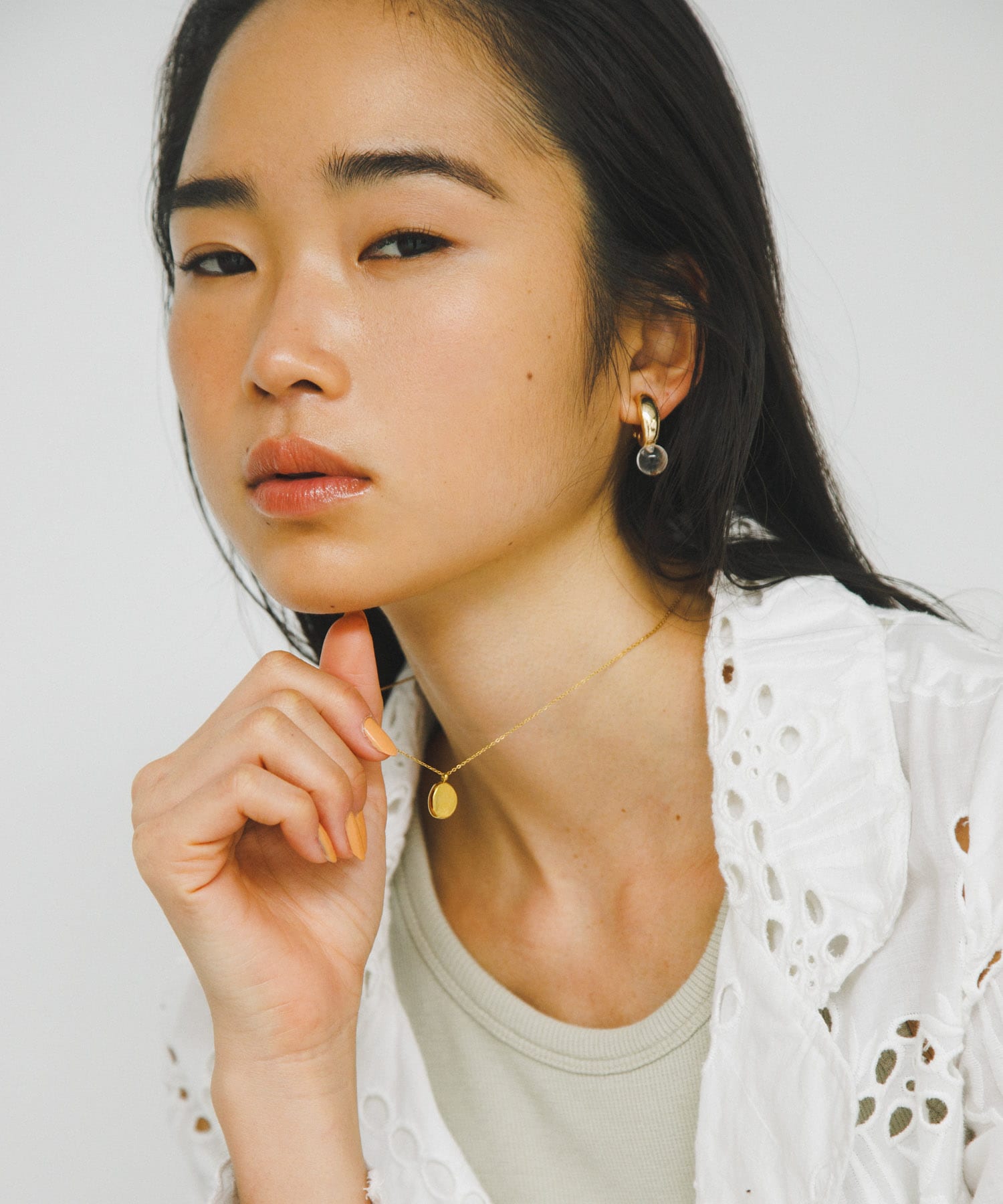 ステンレスオーバルトップネックレス GLD -