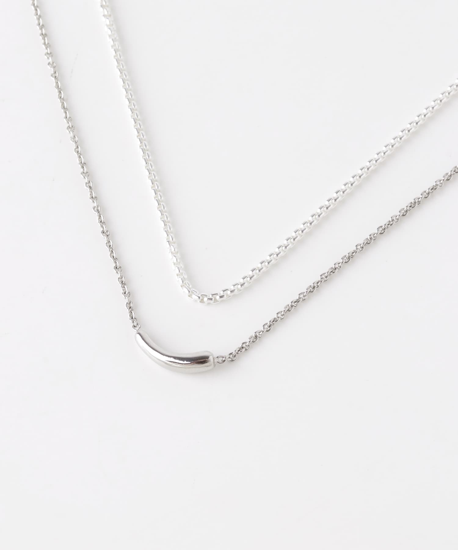 シンプルトップ2セットネックレス SLV -