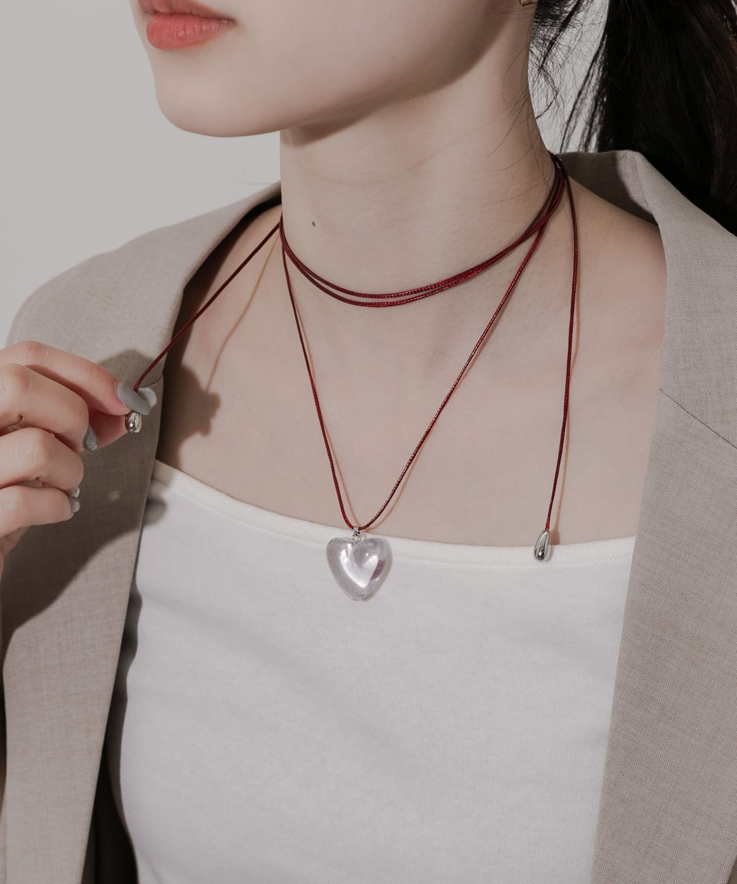 アクセサリー clara ホワイトカルセドニー K10ネックレス《M0060014》 | 京セラ