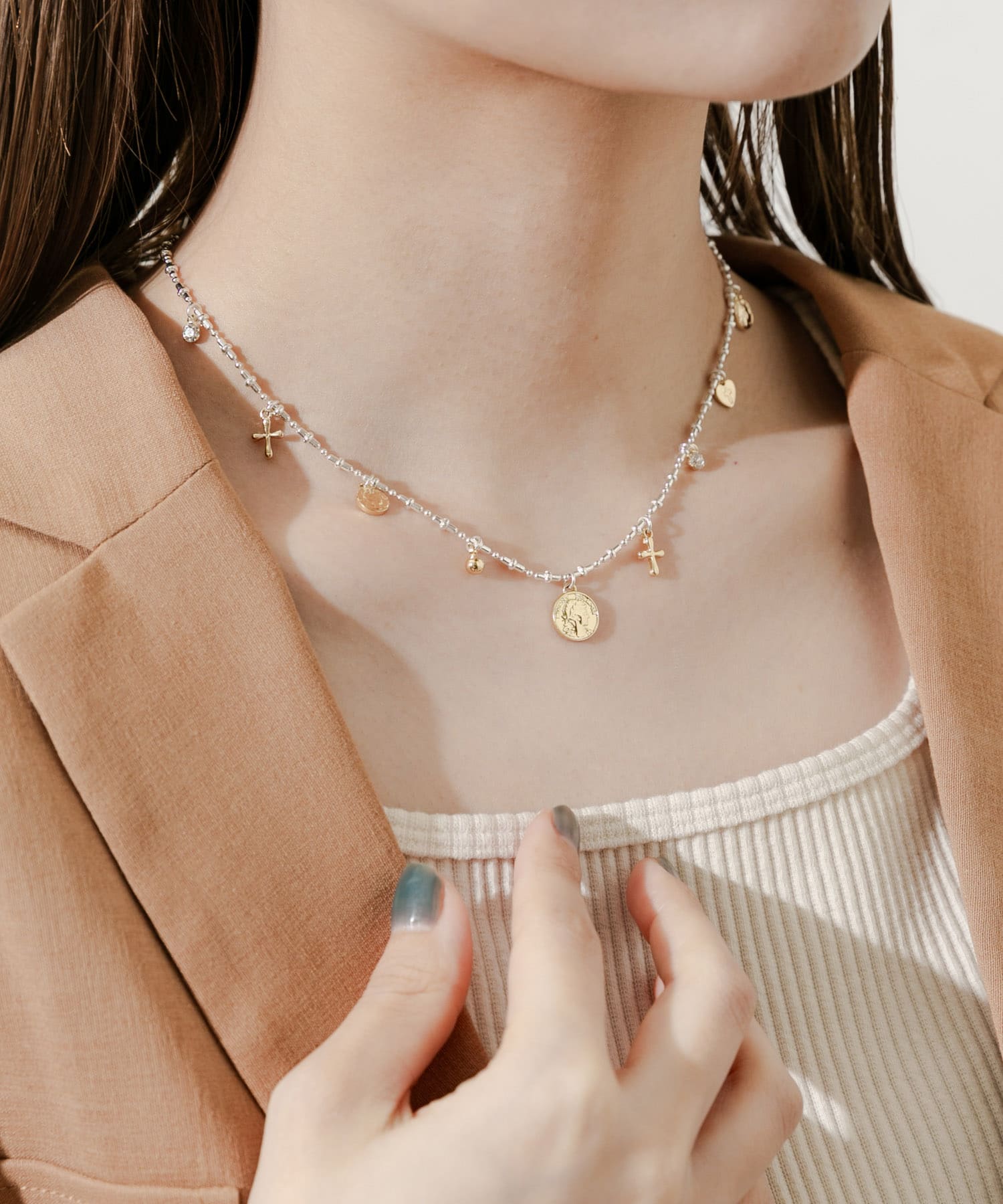 メタルモチーフネックレス SLV -