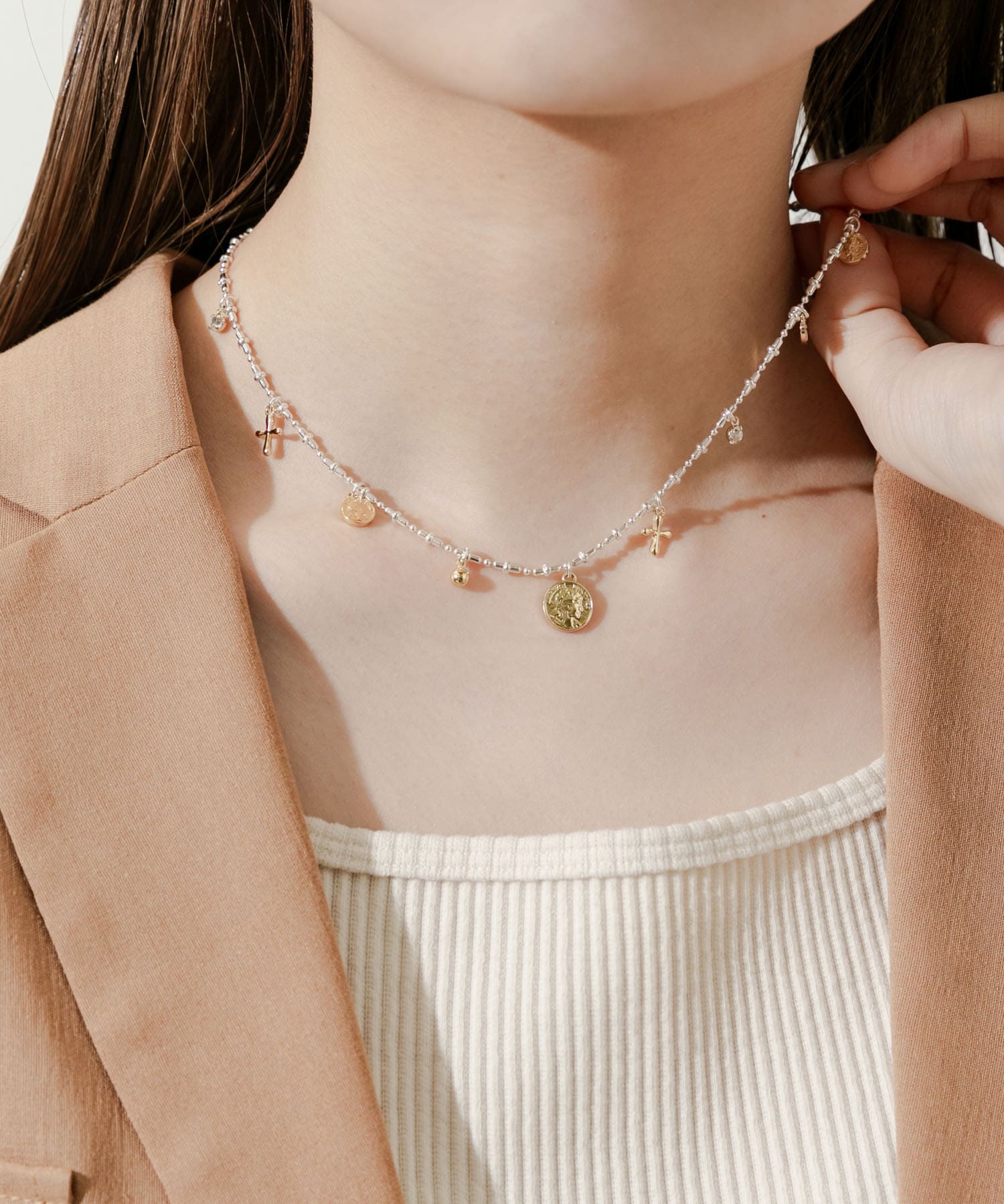 メタルモチーフネックレス SLV -