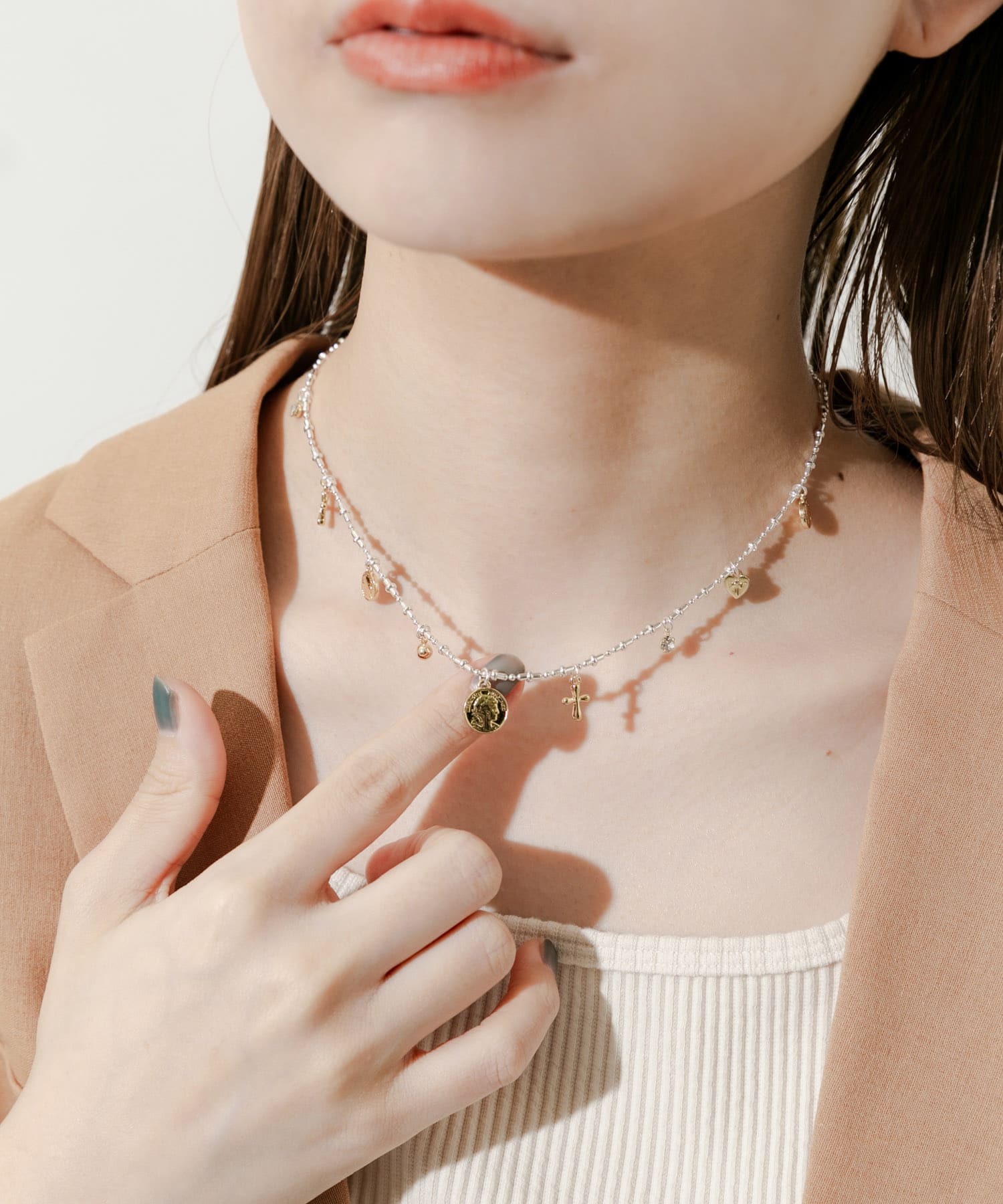 メタルモチーフネックレス SLV -