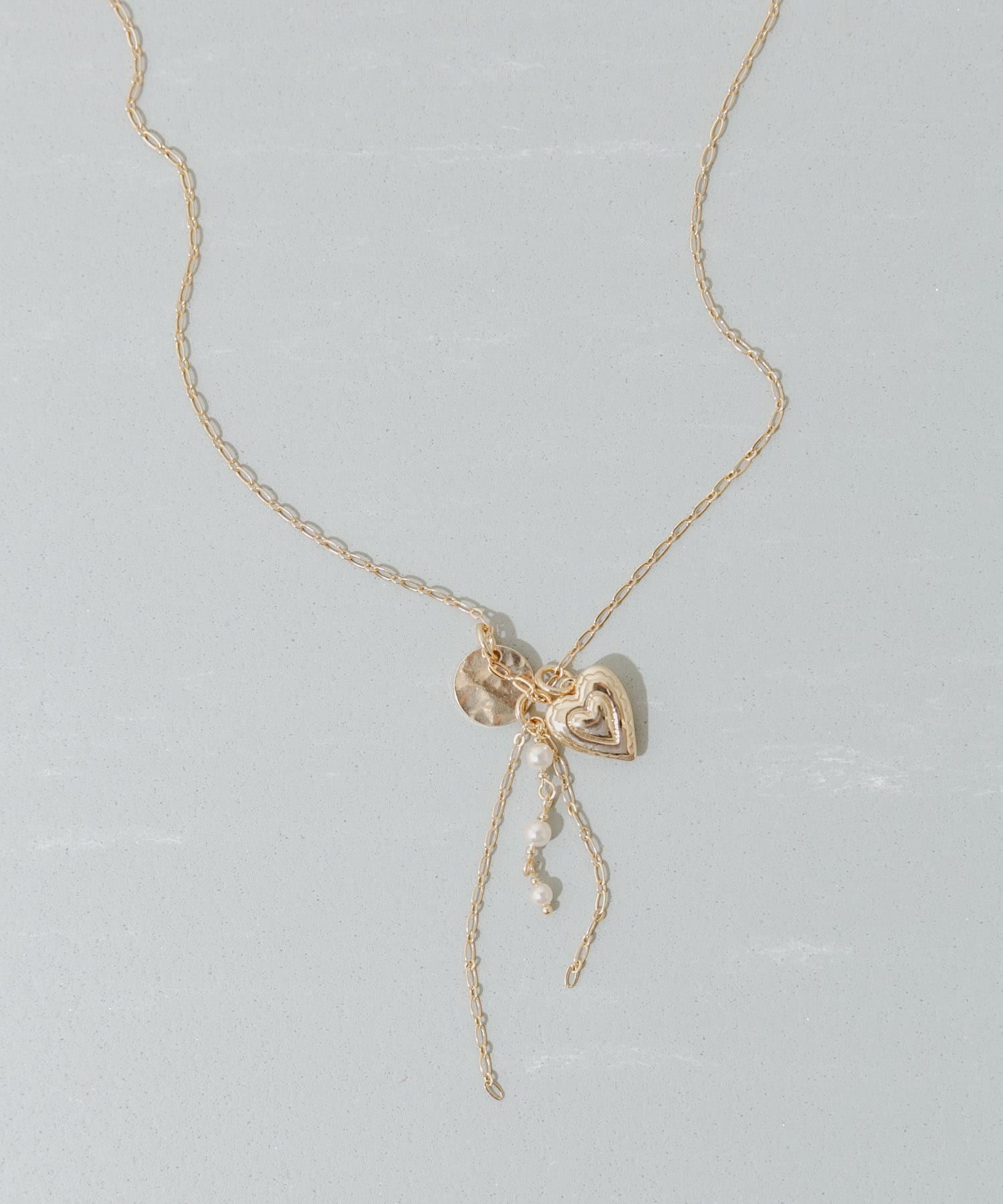 パールモチーフマルチWAYスライドネックレス(- GLD): アクセサリー 