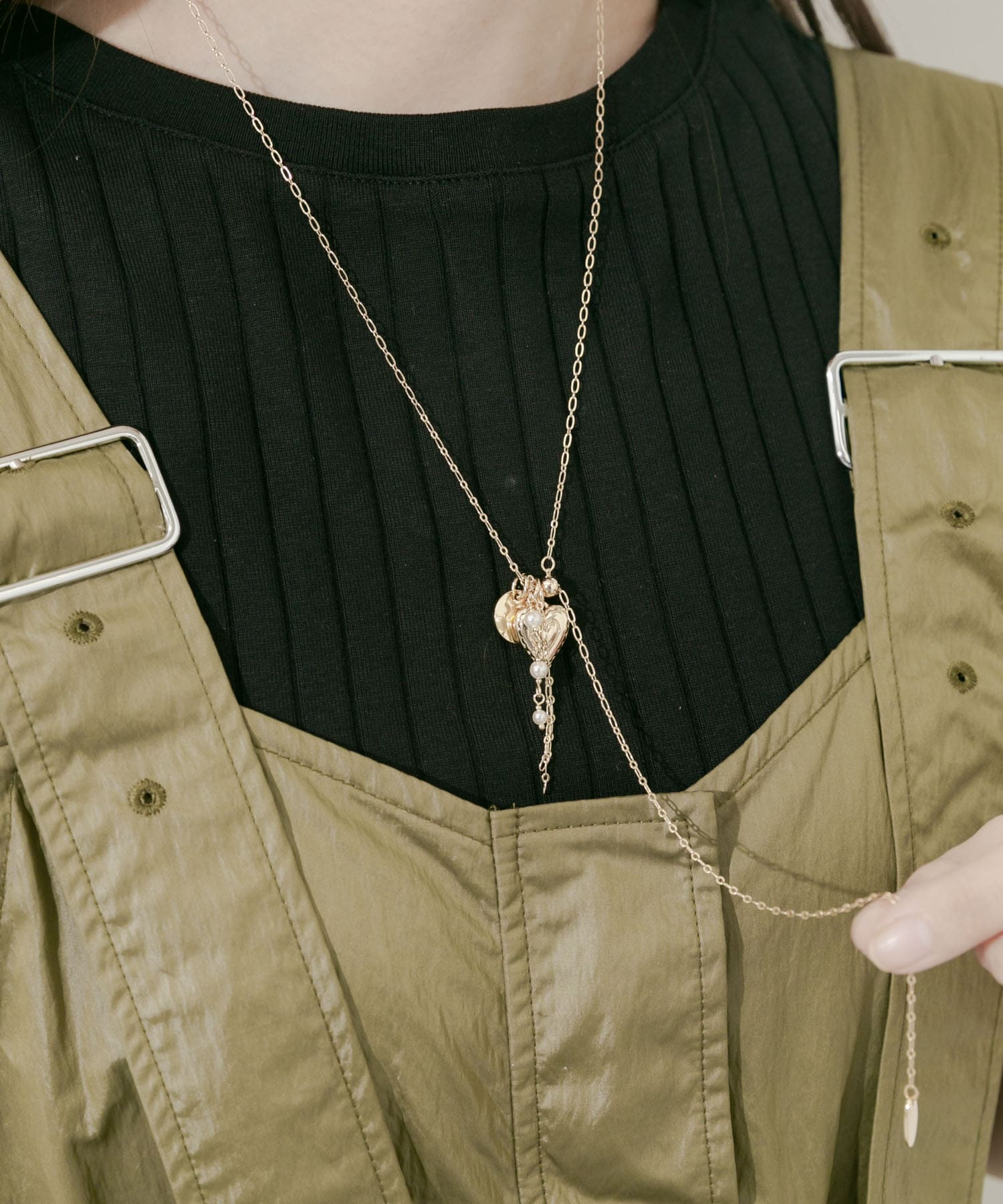 パールモチーフマルチWAYスライドネックレス GLD -