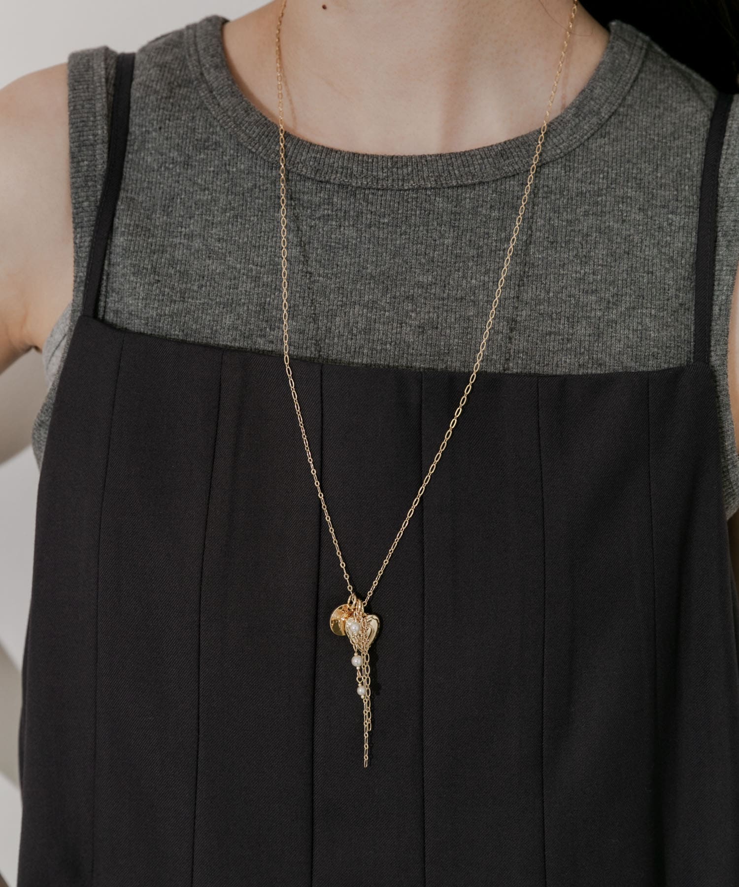 パールモチーフマルチWAYスライドネックレス GLD -