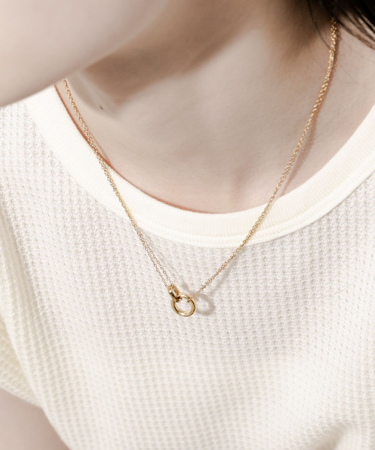 ステンレストップダブルチェーンネックレス GLD -