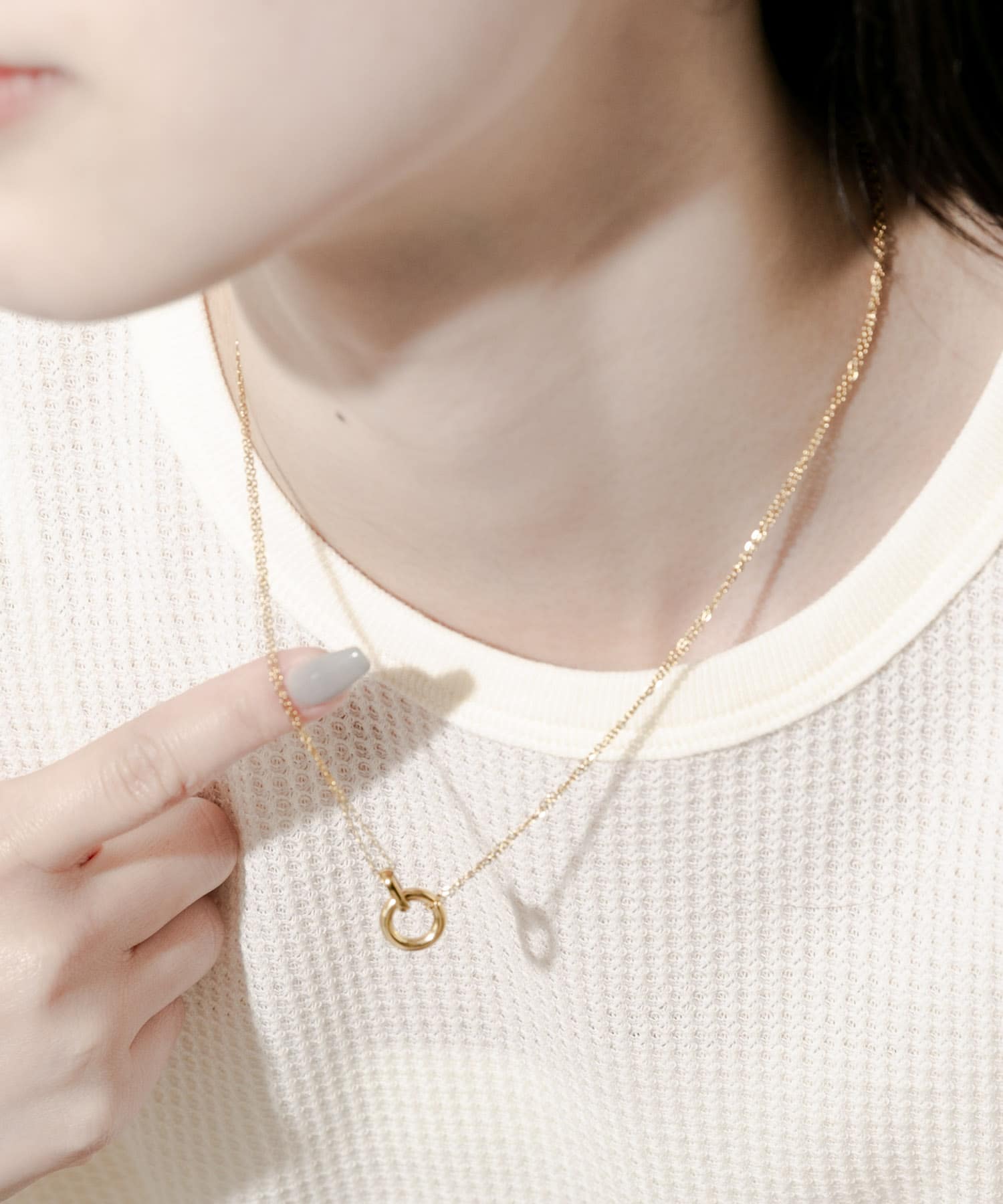 ステンレストップダブルチェーンネックレス GLD -