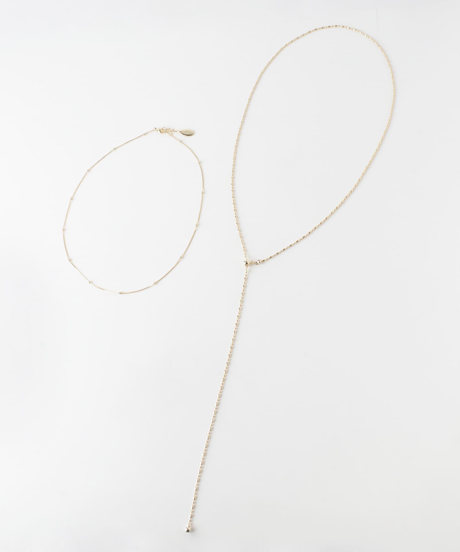 ショートロングチェーン2セットネックレス GLD -