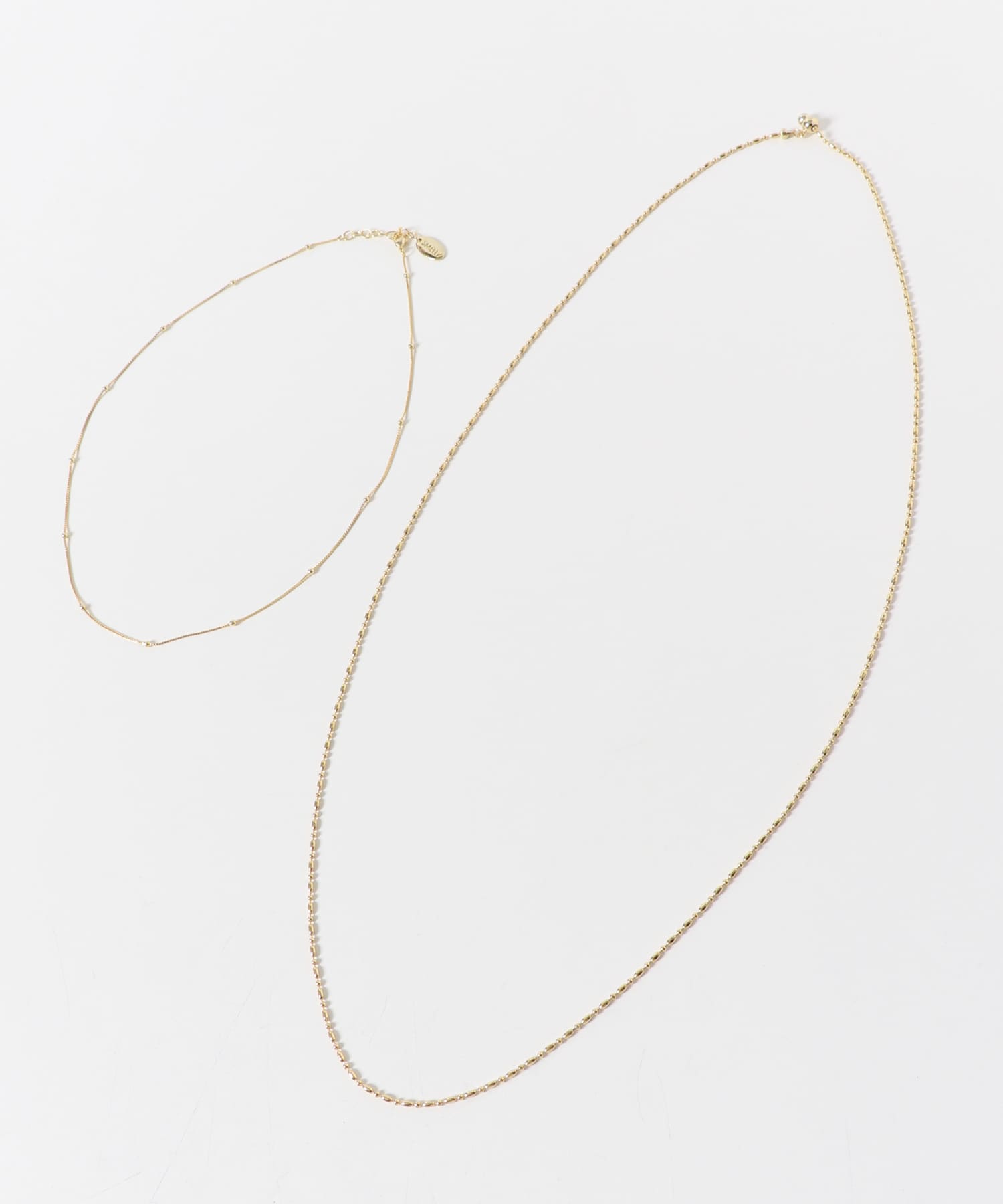 ショートロングチェーン2セットネックレス GLD -