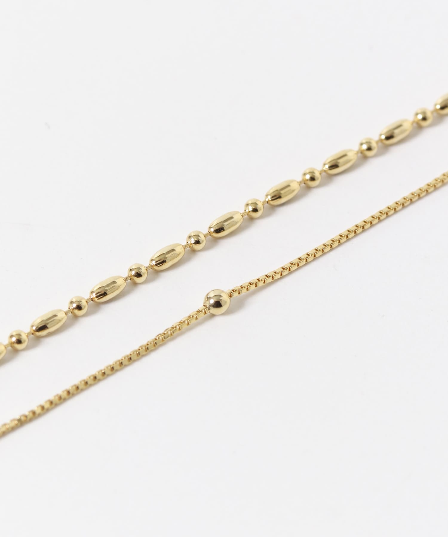 ショートロングチェーン2セットネックレス GLD -
