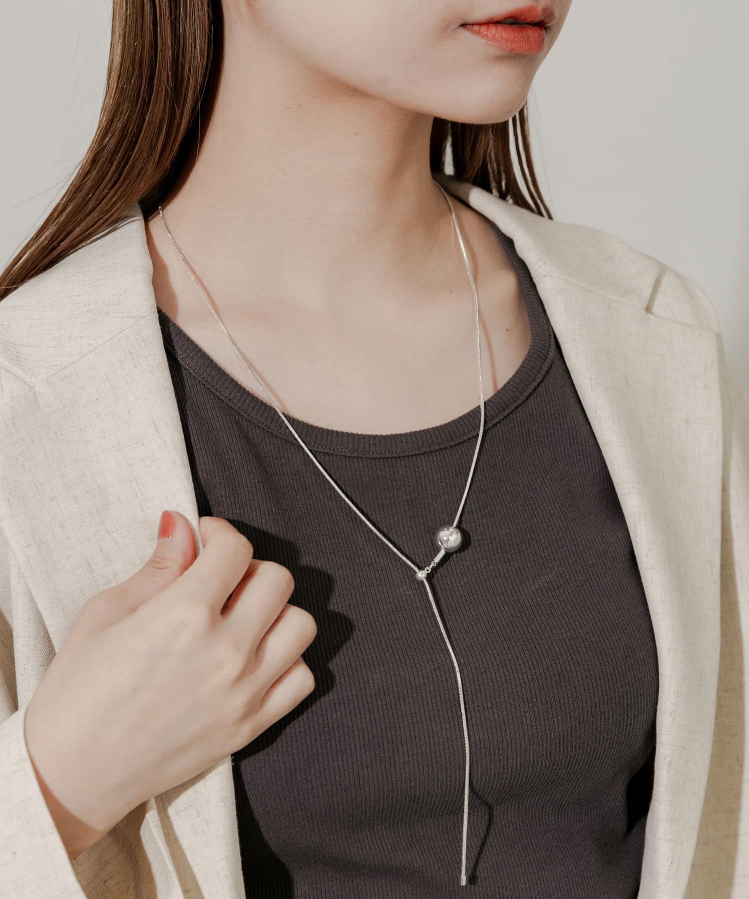 ボールトップスライドYネックレス