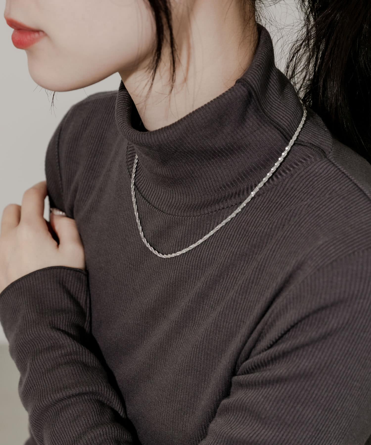 ステンレスデザインチェーンネックレス SLV -