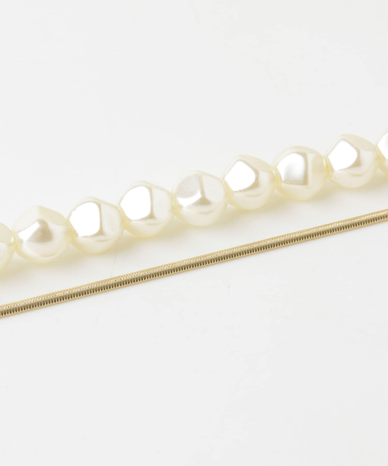 パールスネークチェーン2セットネックレス IVO/GLD -