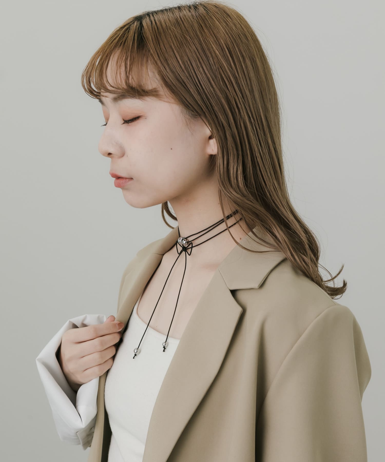 ボールマルチWAYチョーカーネックレス BLK -
