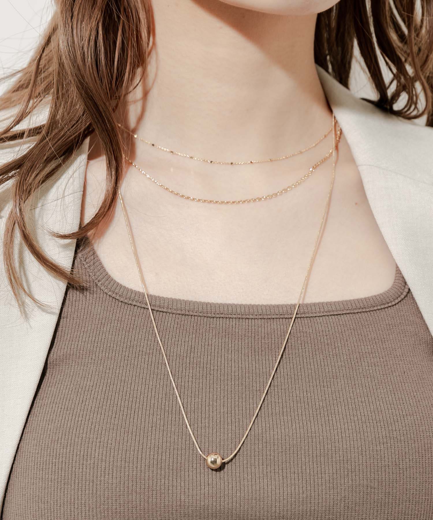 ボールトップレイヤード2セットネックレス