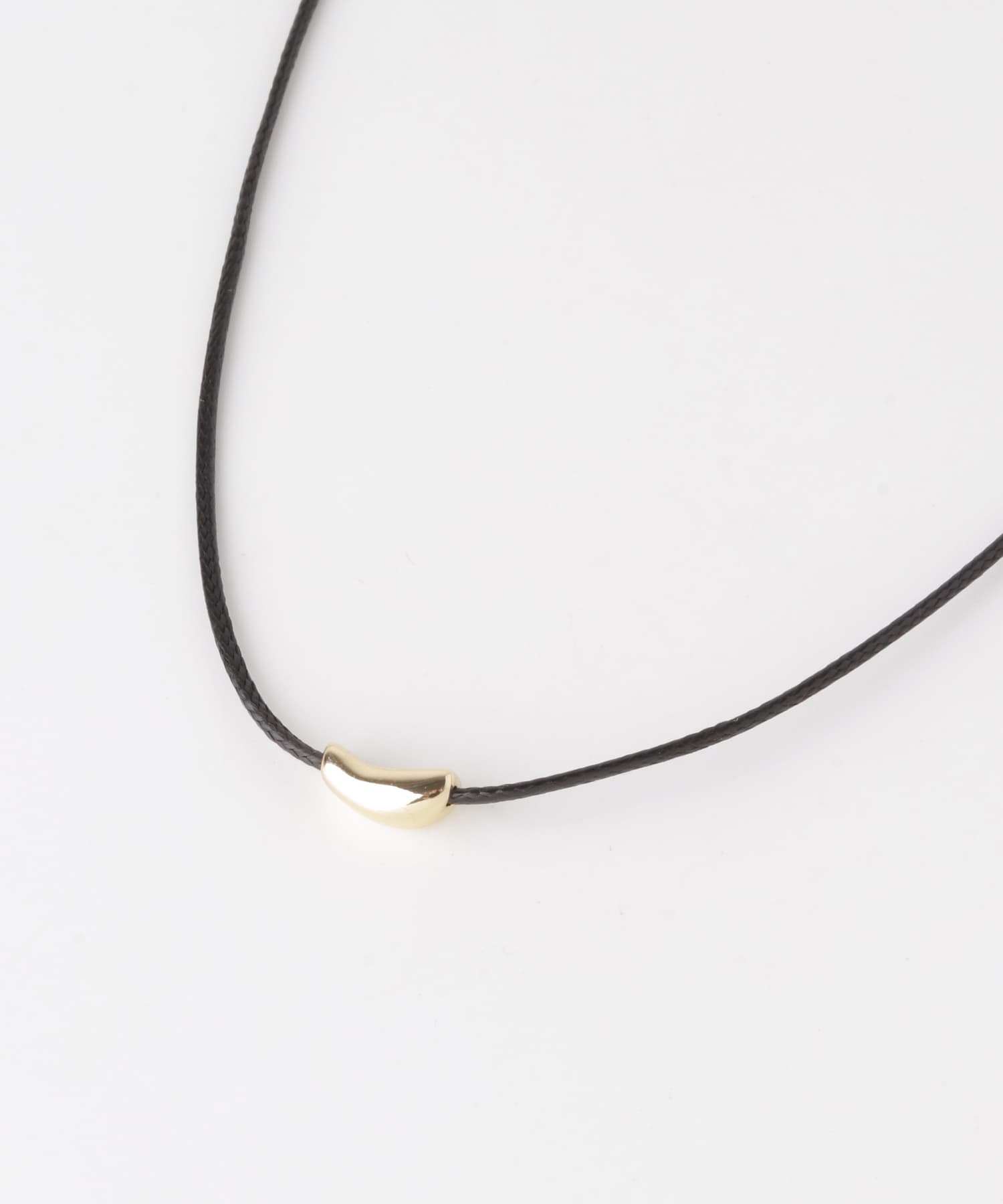 シンプルトップスライドチョーカーネックレス GLD/BLK -