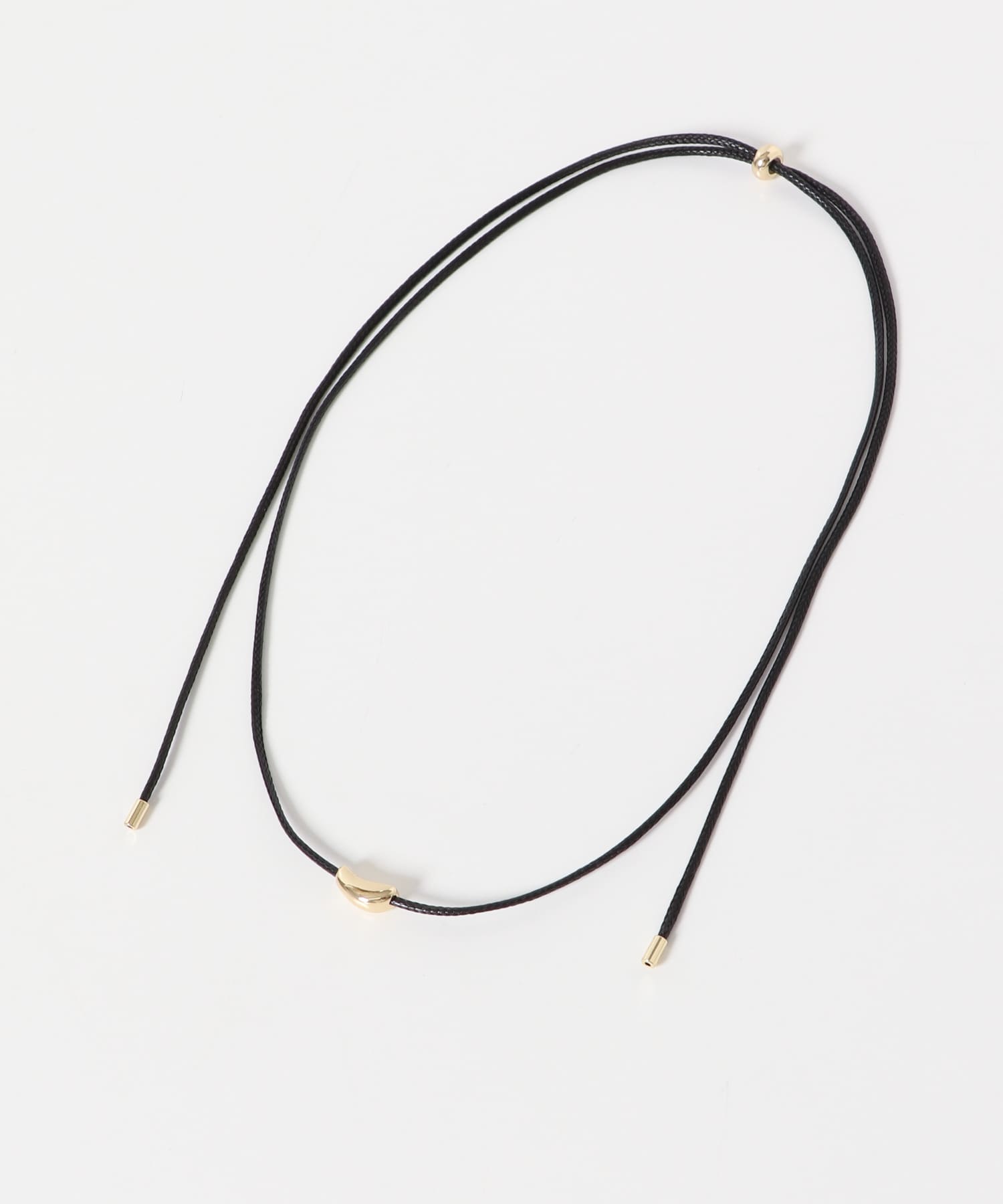 シンプルトップスライドチョーカーネックレス GLD/BLK -