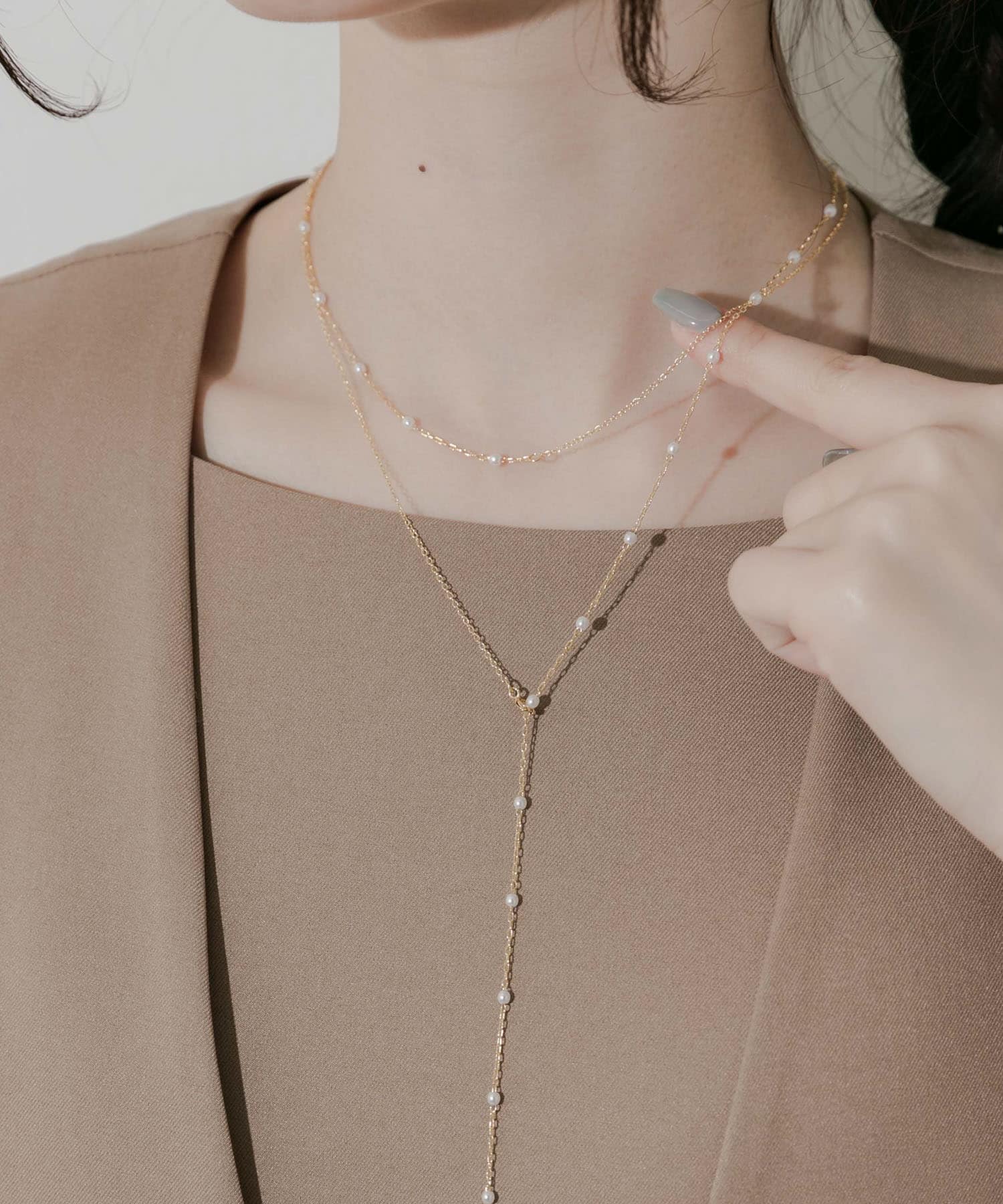 パールキリカエチェーン2セットネックレス