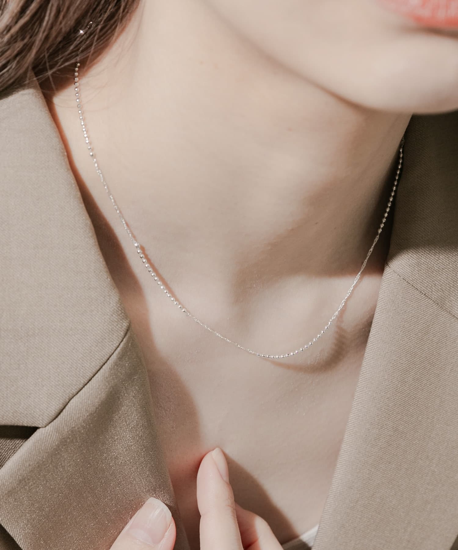 ボールキヘイミックスチェーンネックレス