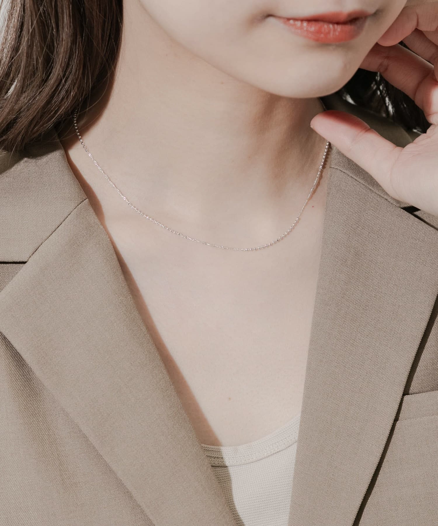 ボールキヘイミックスチェーンネックレス(- SLV): アクセサリー｜URBAN