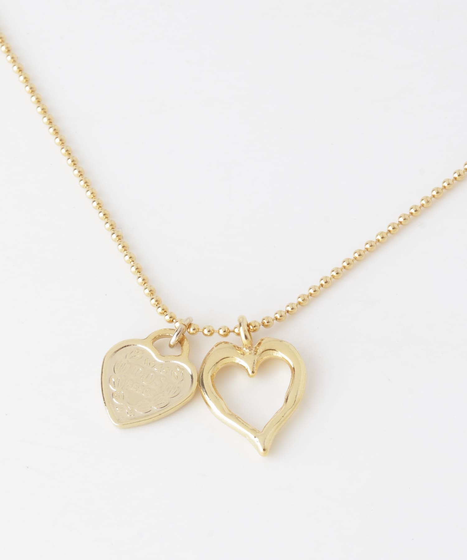ダブルハートコインネックレス GLD -