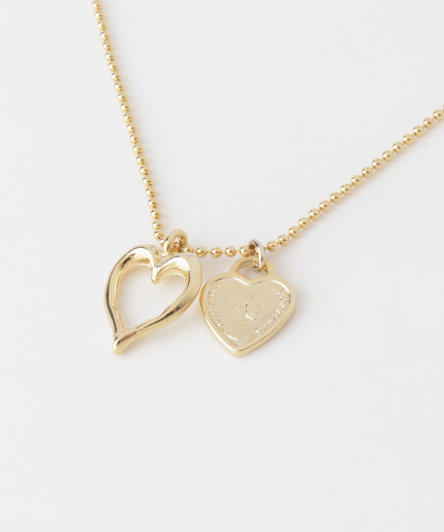 ダブルハートコインネックレス GLD -